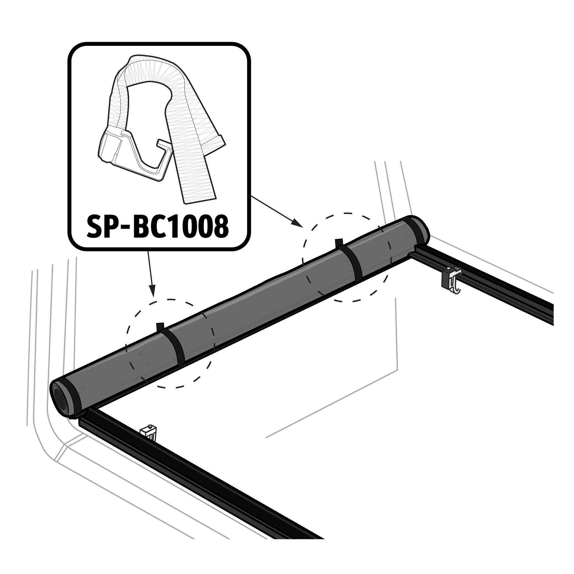 For T1 & T2 - Safety Straps - Hook | Set of 2 | V3 - Check Serial # | SP-BC1008B