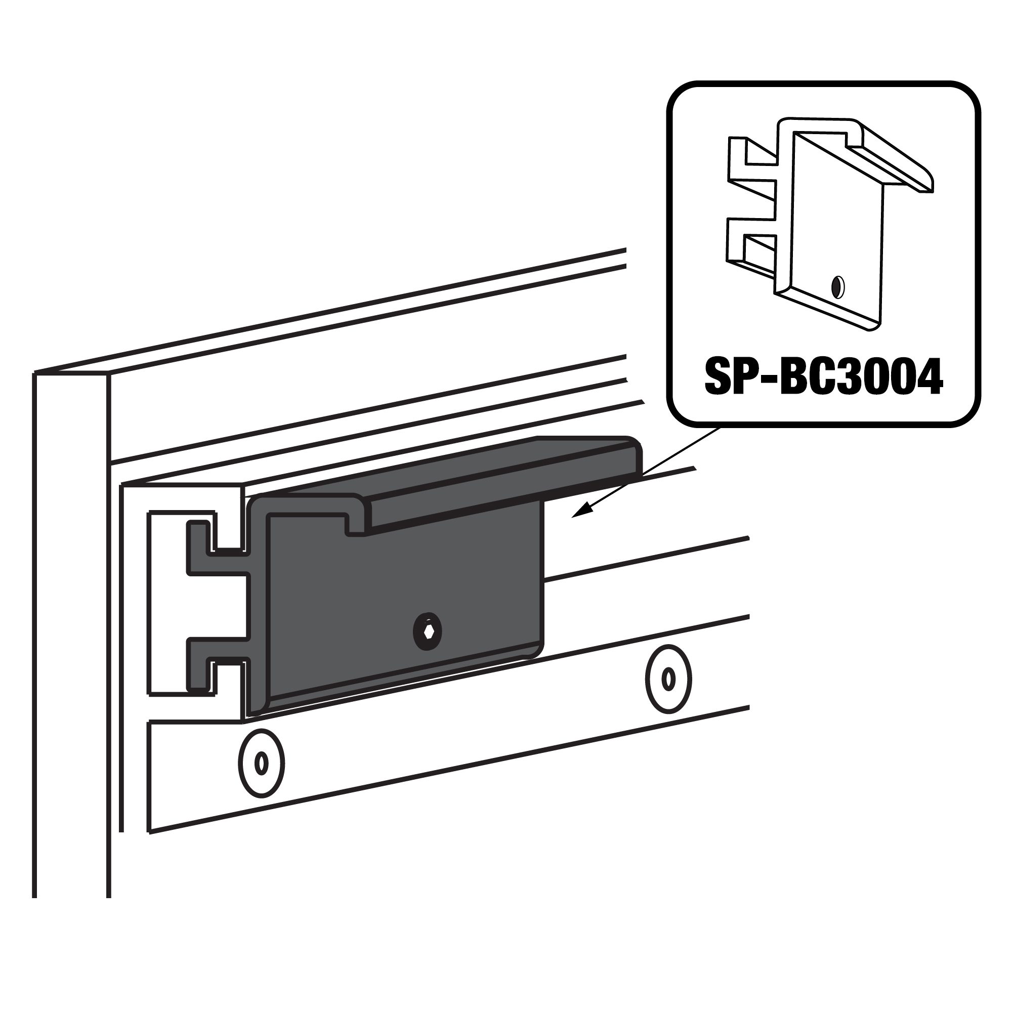 For T3 - Utility Track Bracket for Nissan Titan with Utili-track System | 1 Piece | SP-BC3004