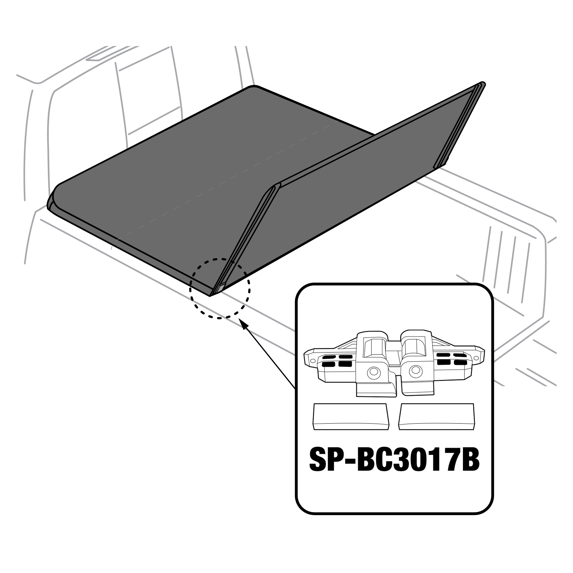 For T3 - Side-Hinge with Foam - Driver/Rear Side | SP-BC3017B