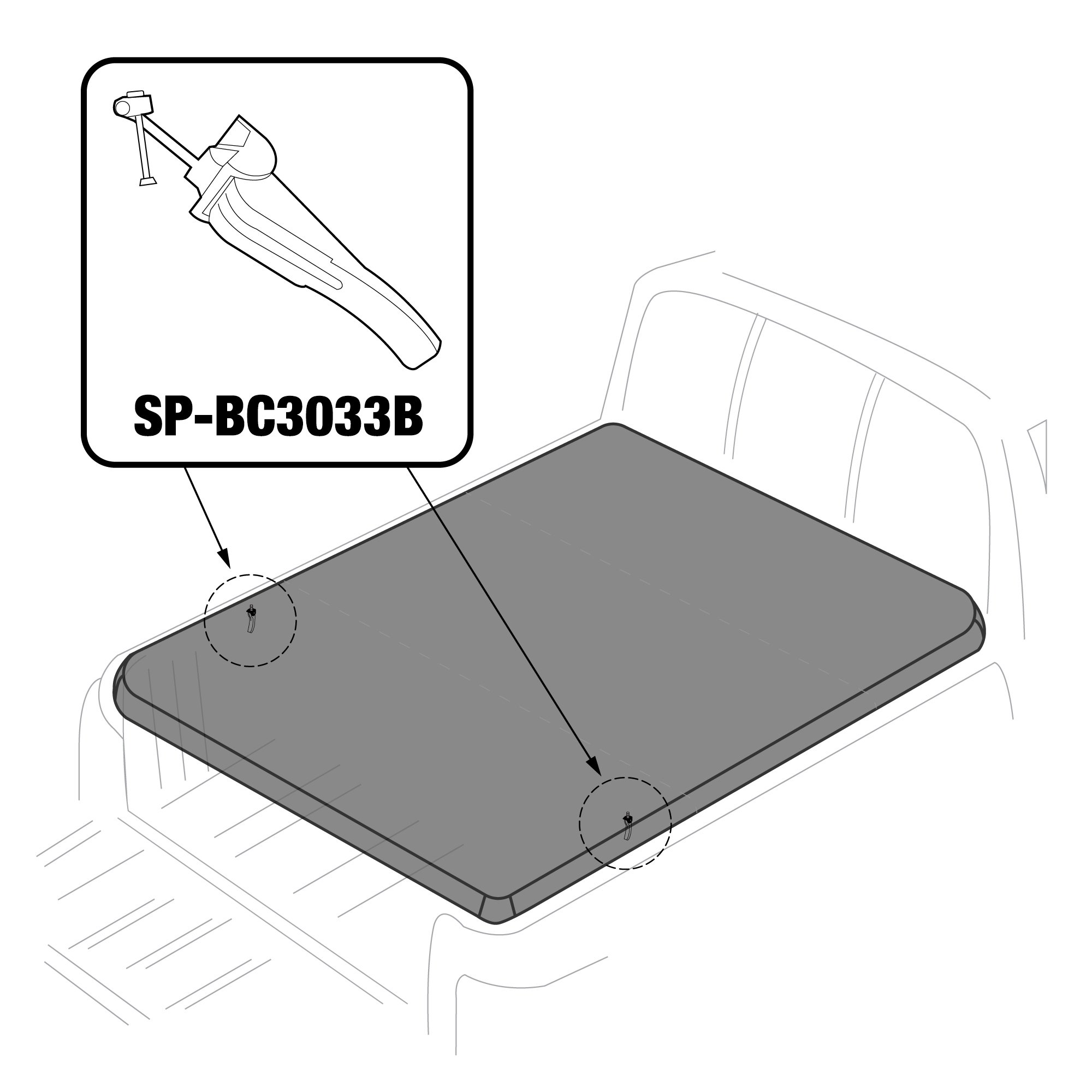 For T3 - Rear Latch Assembly | 1 PC | SP-BC3033B