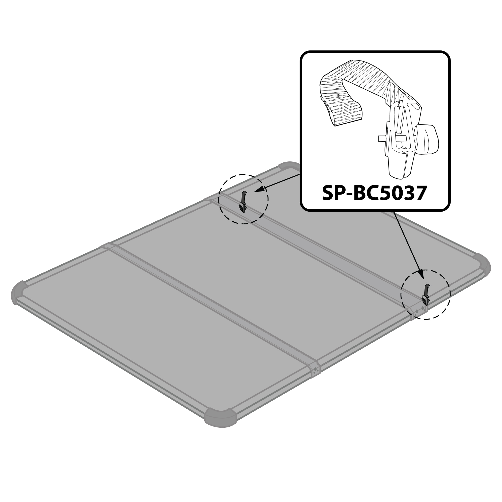 For T5 - Safety Clamp with Strap & 2 Screws | 1pc Set | SP-BC5037