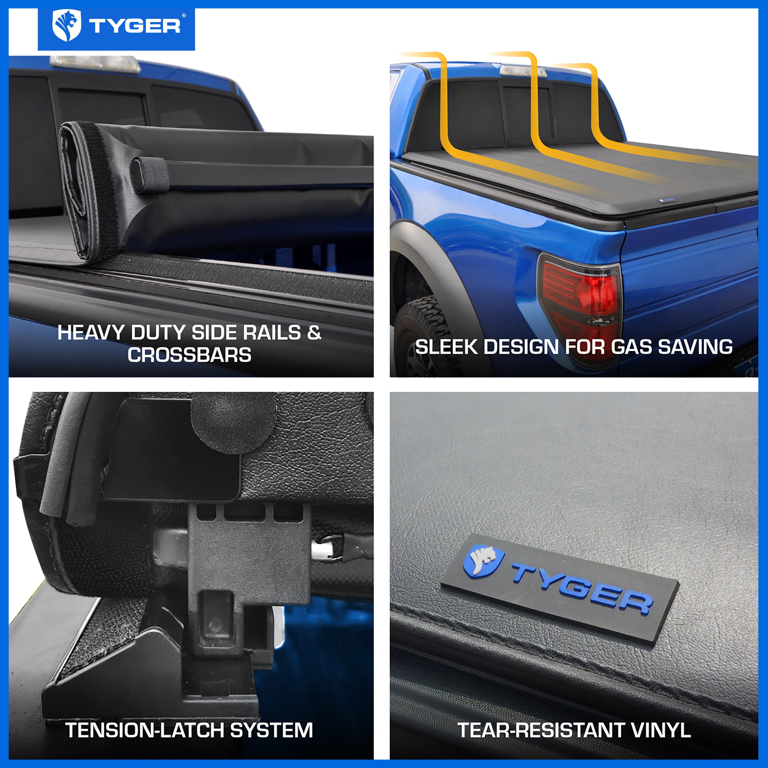 TYGER T1 Soft Roll-up fit 2009-2014 Ford F-150 5.5' Bed