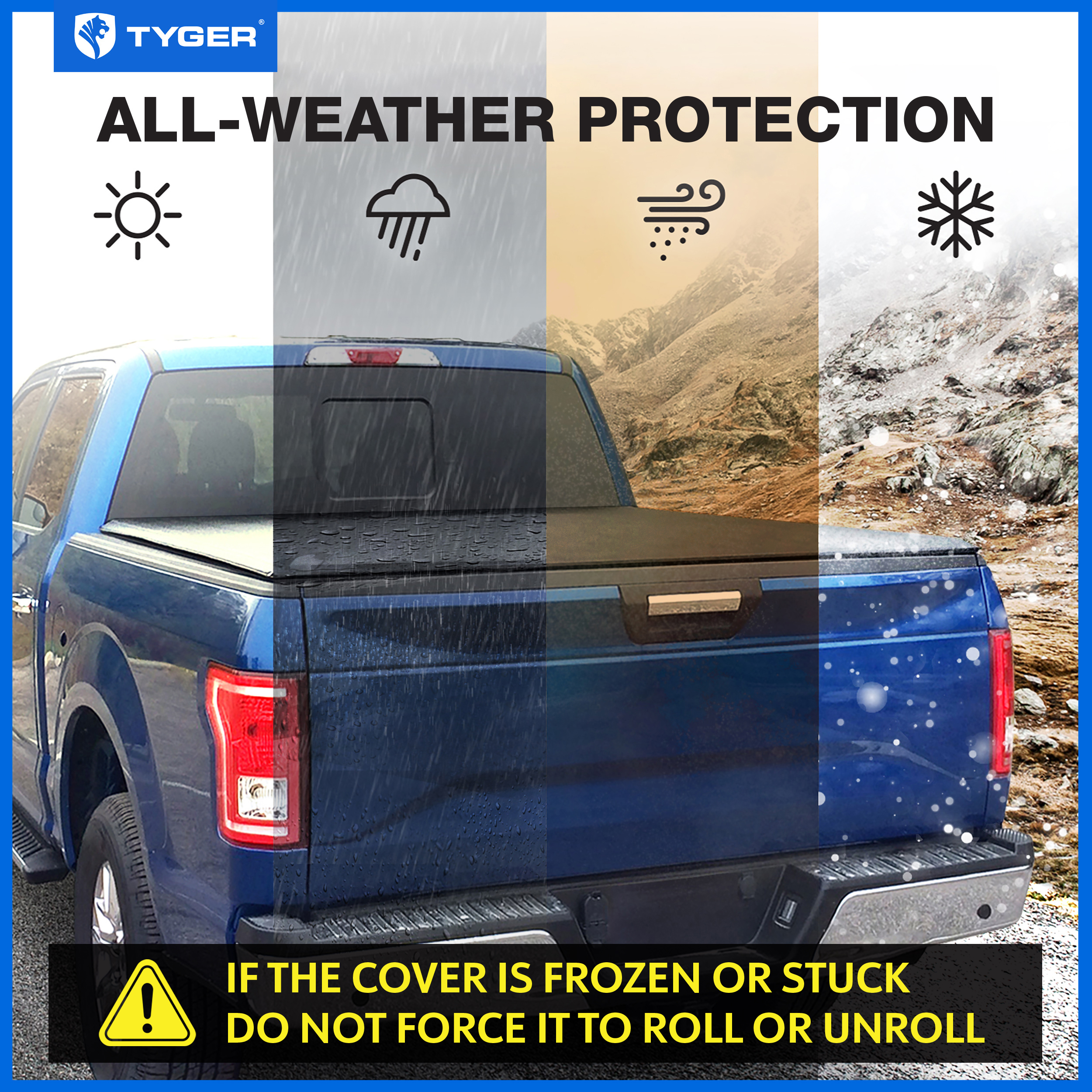 TYGER T1X Soft Roll-Up in Fabric fit 14-18 Silverado/Sierra 1500; 19 LD/Limited | 5'9