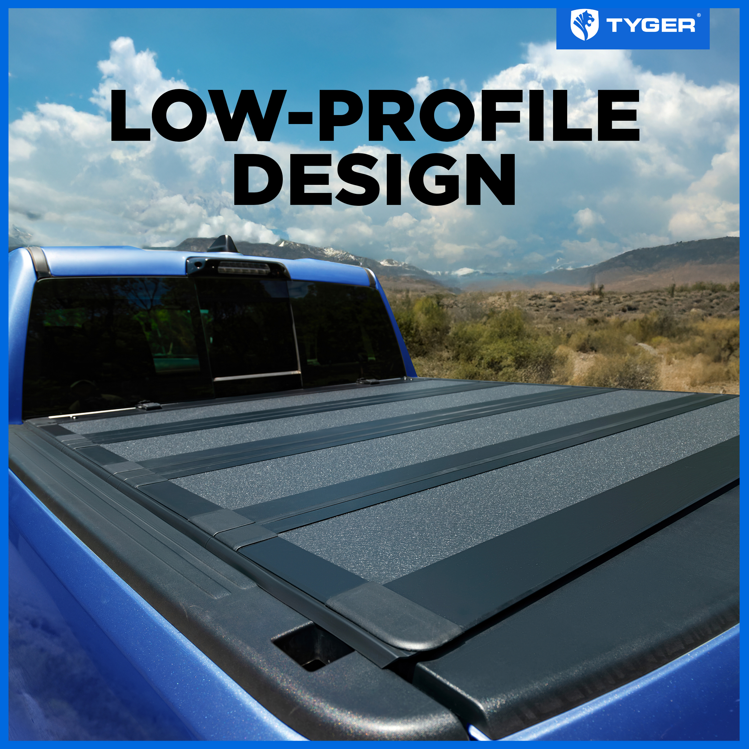 TYGER T4 Low Profile Flexfold Hard Quad-Fold fit 20-25 Silverado Sierra 2500 3500 HD | 6'10