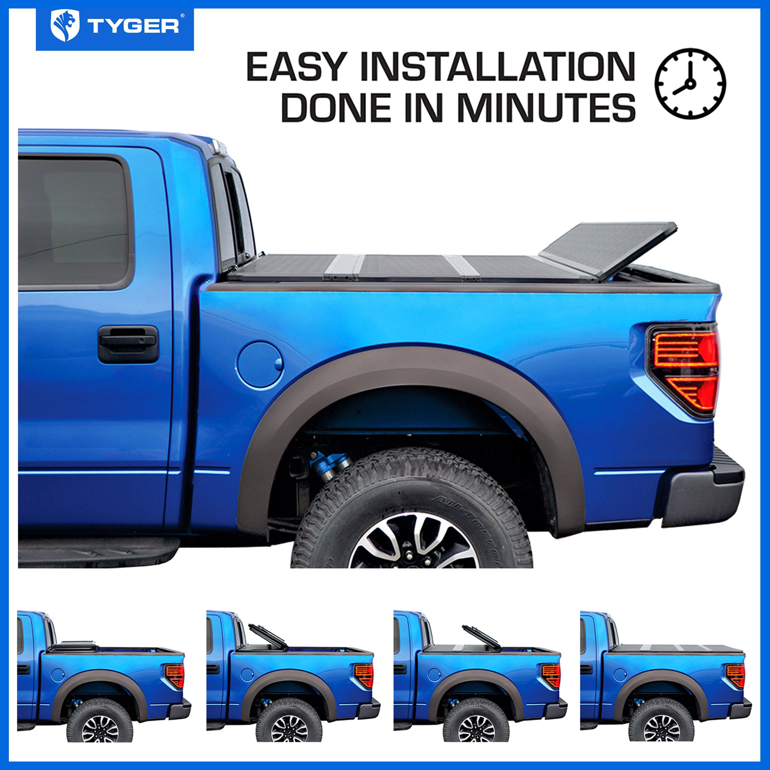 TYGER T5 Quad-Fold Alloy Hardtop fit 2009-2025 Ford F-150 | 5.5' Bed