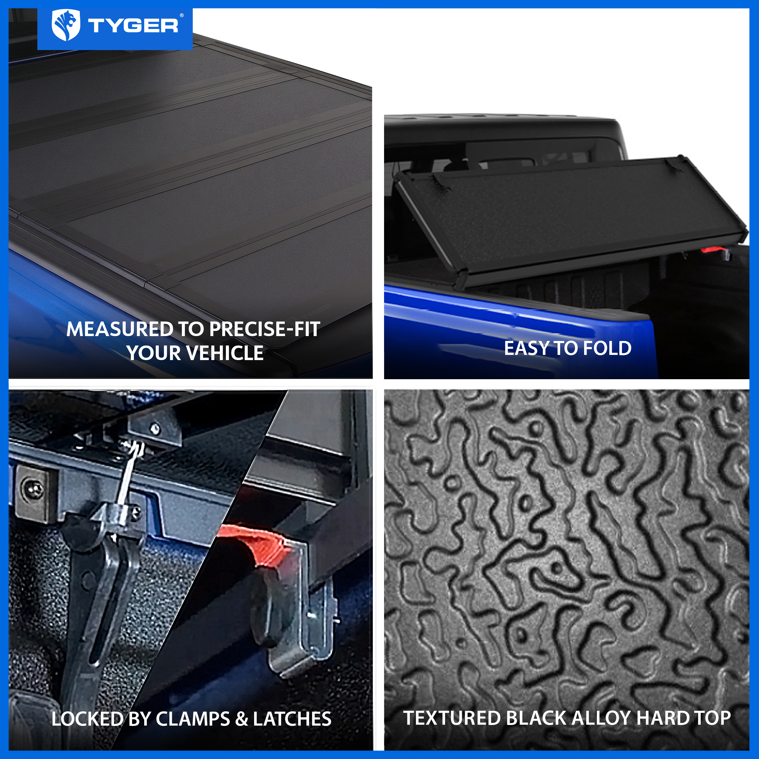 TYGER T5 Quad-Fold Alloy Hardtop fit 2019-2026 Dodge Ram 1500 | 5'7