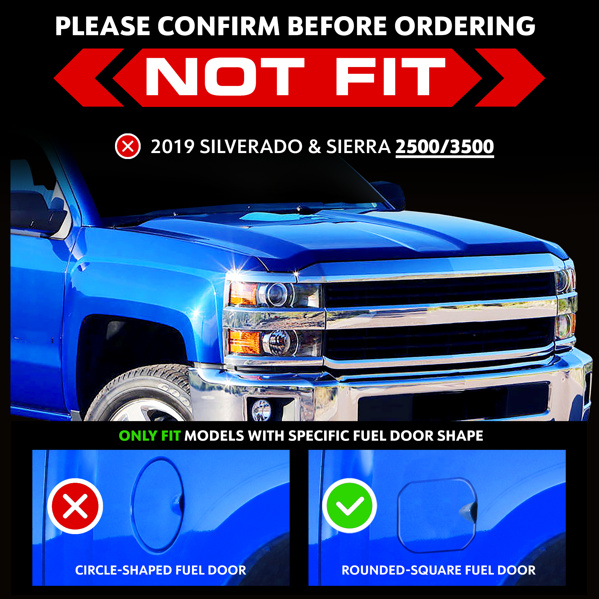 TYGER Star Armor fit 2019-2025 Chevy Silverado GMC Sierra 1500; 2020-2025 2500 3500HD | Crew Cab
