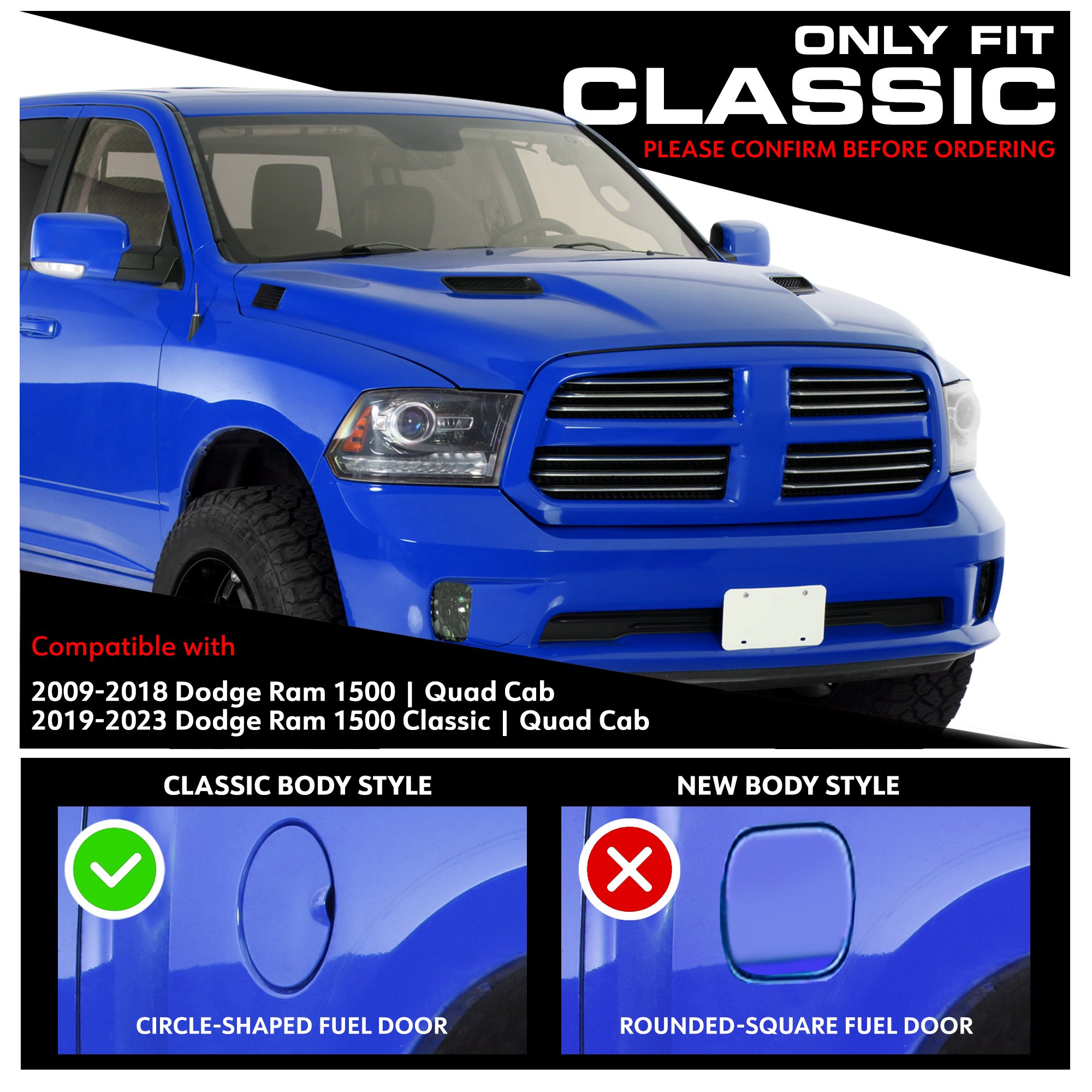 TYGER Star Armor fit 2009-2018 Dodge Ram 1500; 2019-2024 Classic | Quad Cab
