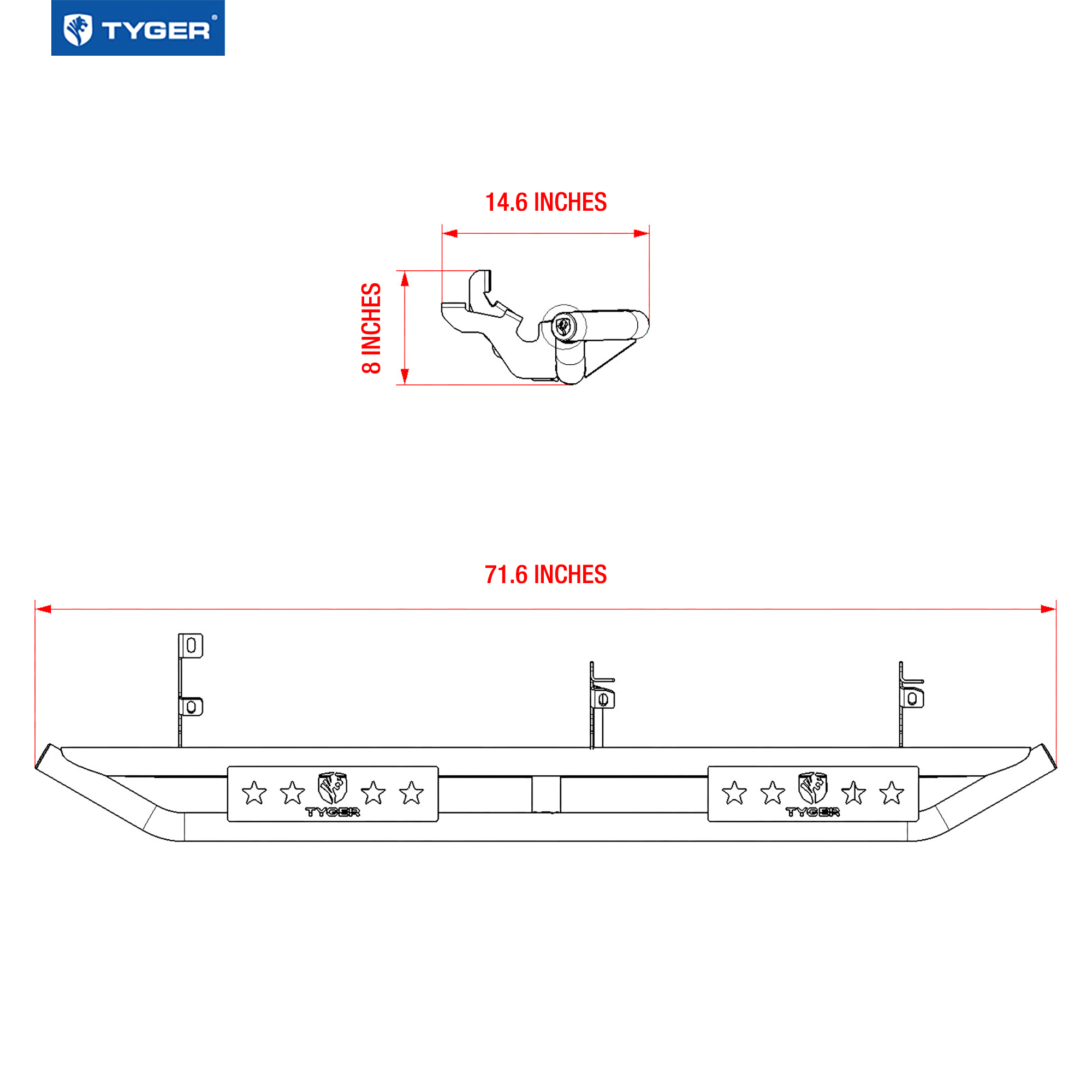 TYGER Star Armor fit 2021-2025 Ford Bronco 4-Door (Not Fit Bronco Sport)
