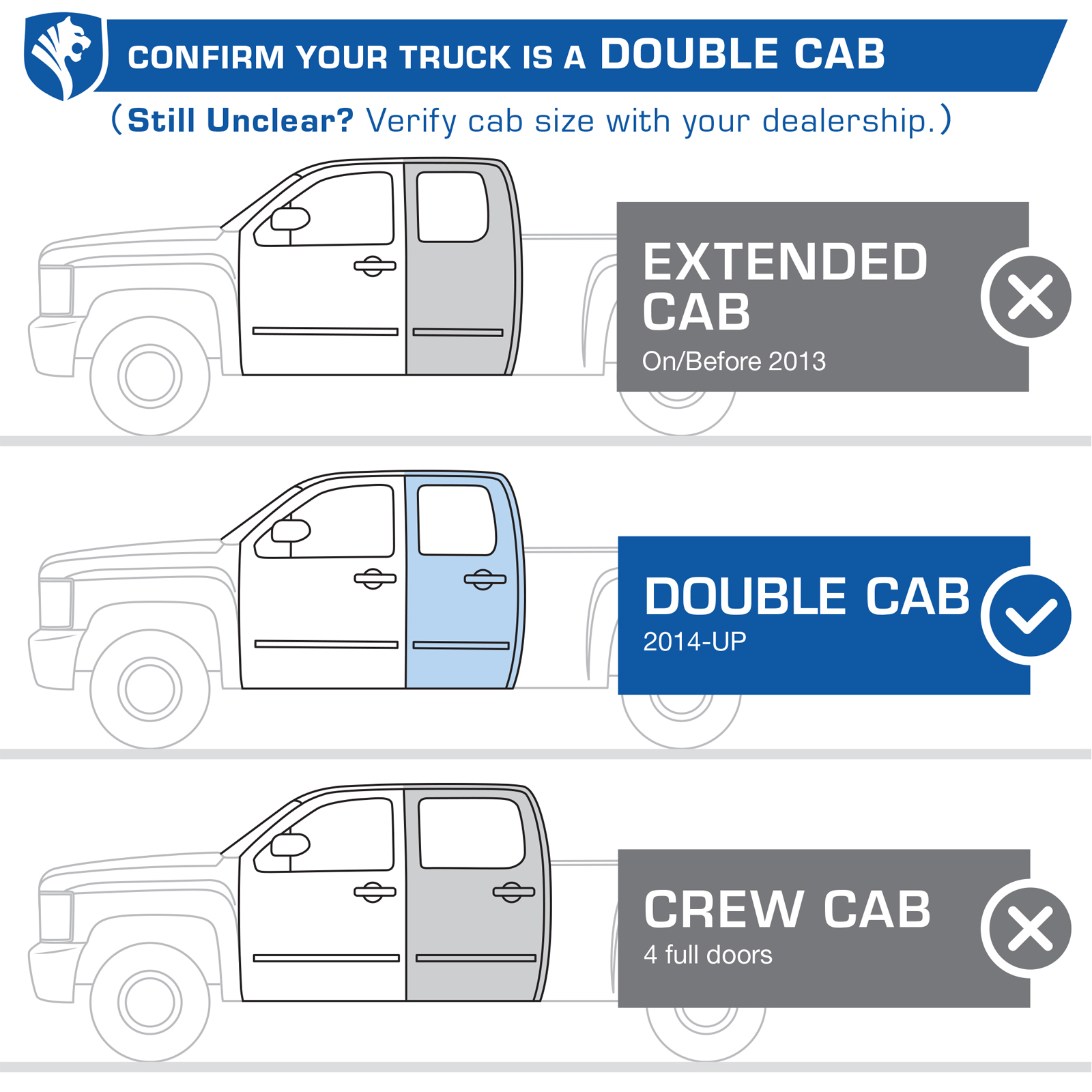 TYGER Access fit 19-26 Silverado/Sierra 1500; 20-26 2500/3500HD | Double Cab