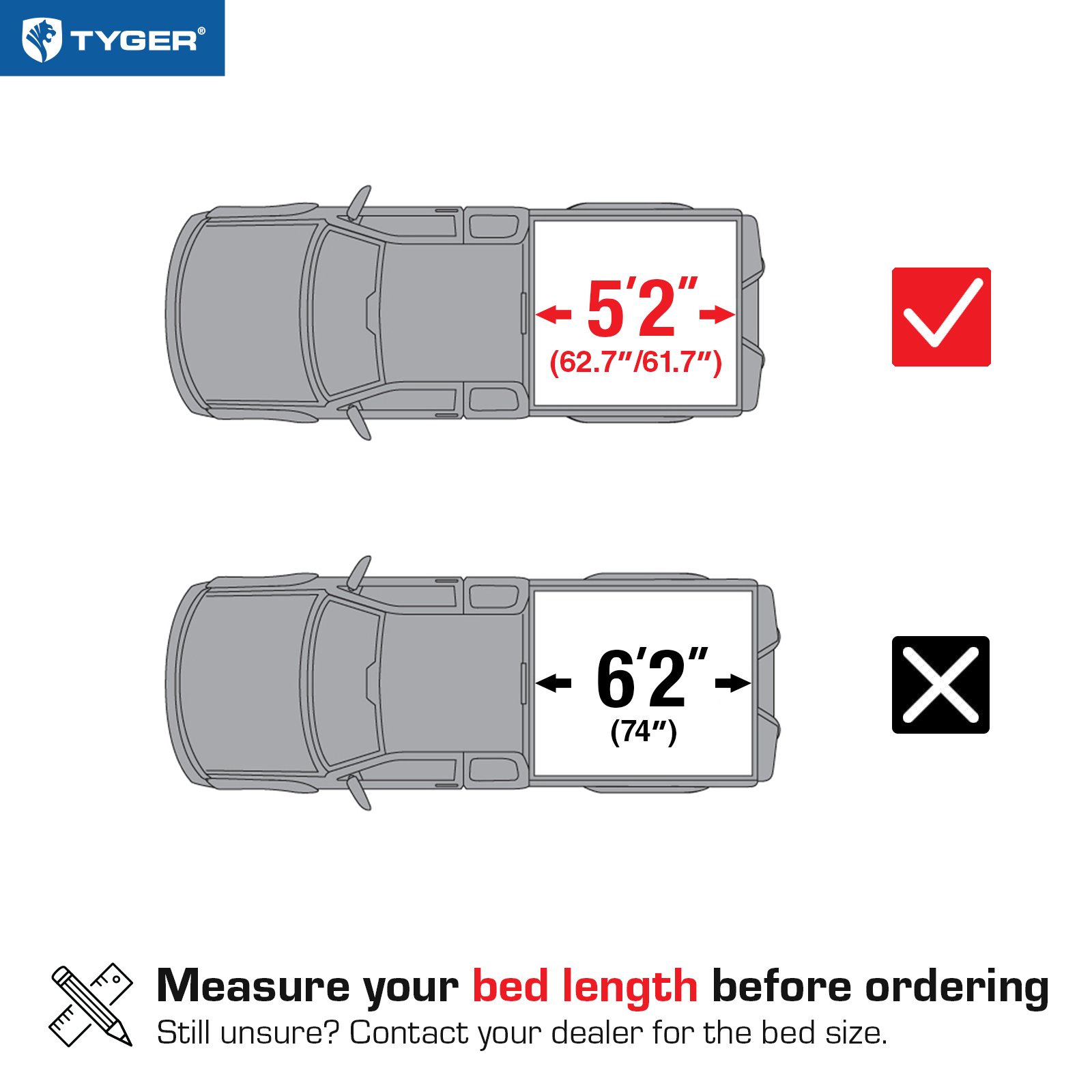 TYGER T1 Soft Roll-up fit 2015-2018 Chevy Colorado GMC Canyon | 5'2