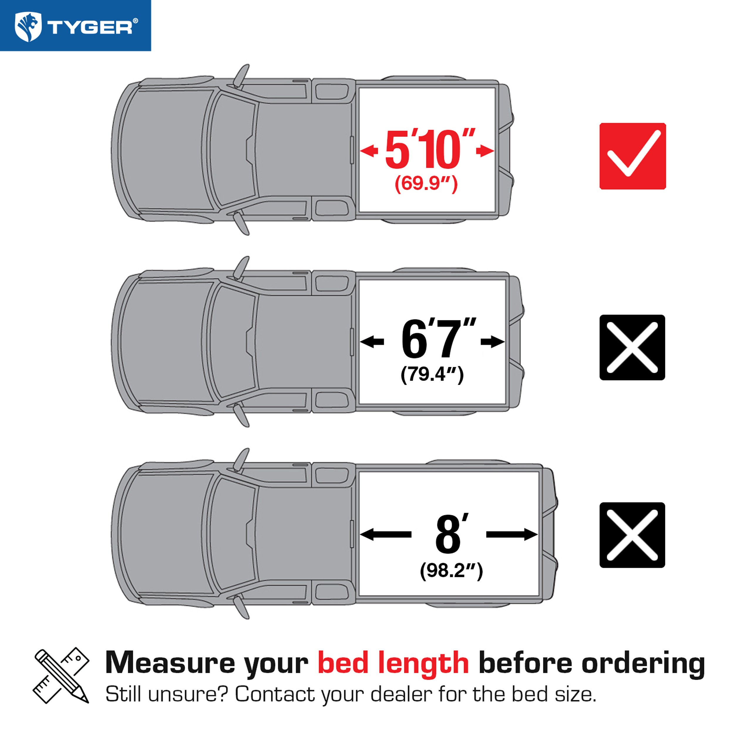 TYGER T1 Soft Roll-up fit 19-25 Silverado/Sierra 1500 New Body | 5'10