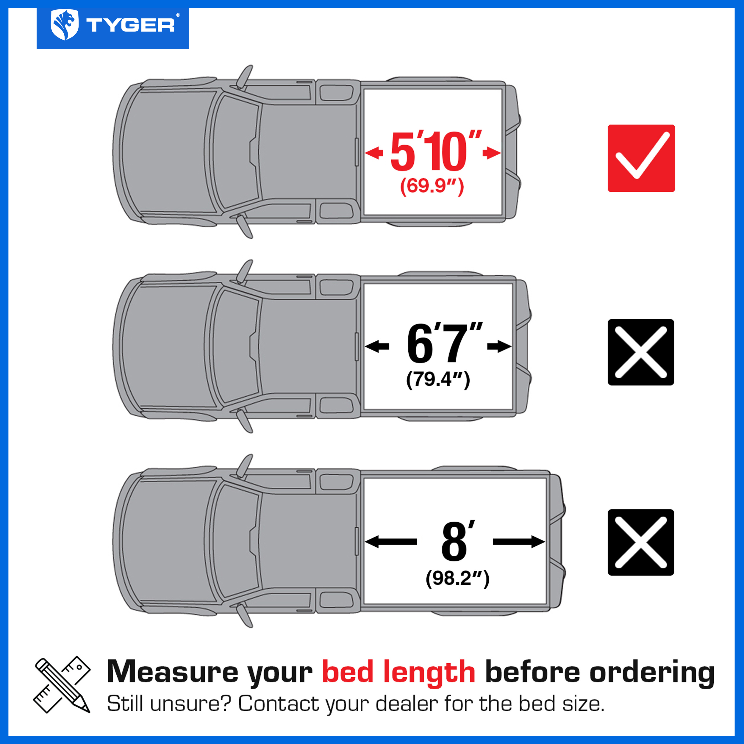 TYGER T1X Soft Roll-Up in Fabric fit 19-26 Silverado/Sierra 1500 | 5'10