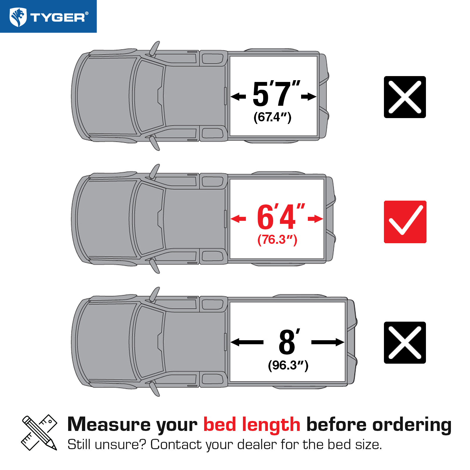 TYGER T1 Soft Roll-up fit 09-18 Ram 1500; 10-24 2500 3500; 19-24 Classic | 6'4