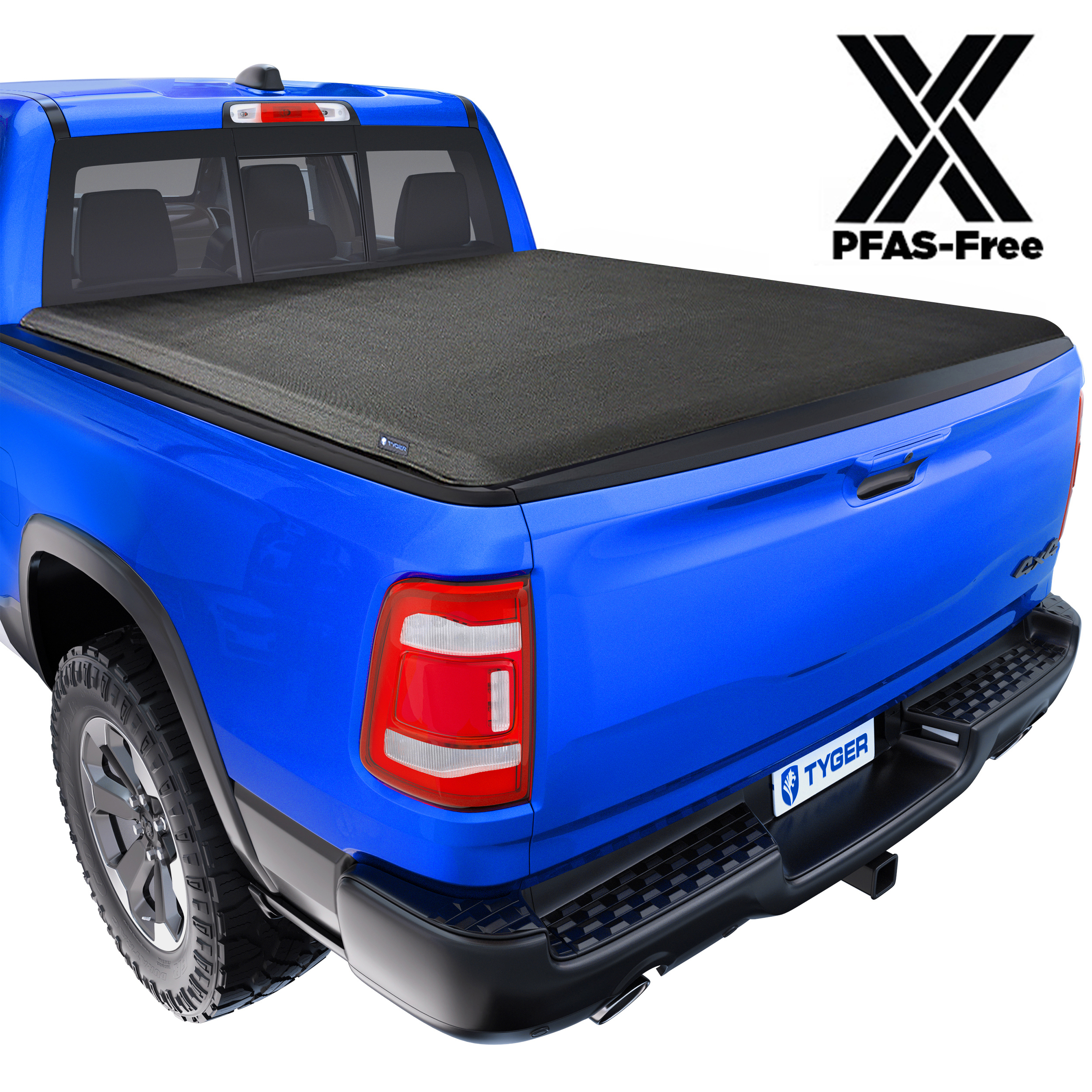 TYGER T1X Soft Roll-Up in Fabric fit 2009-2018 Dodge Ram 1500; 2019-2024 Classic | 5'7" Bed