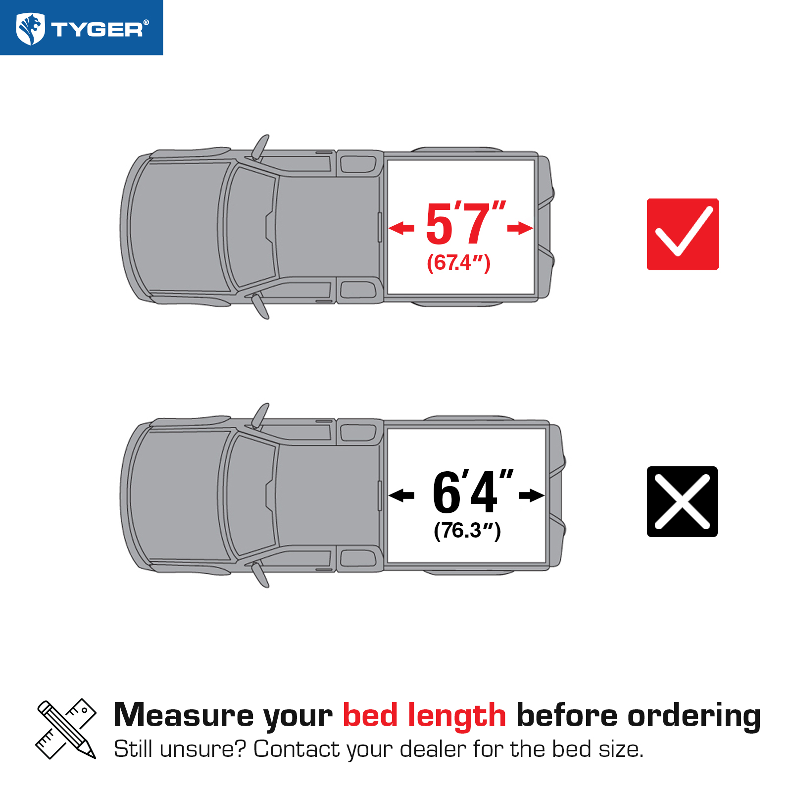 TYGER T1 Soft Roll-up fit 2019-2025 Ram 1500 New Body (Not Fit 19-25 Classic) | 5'7