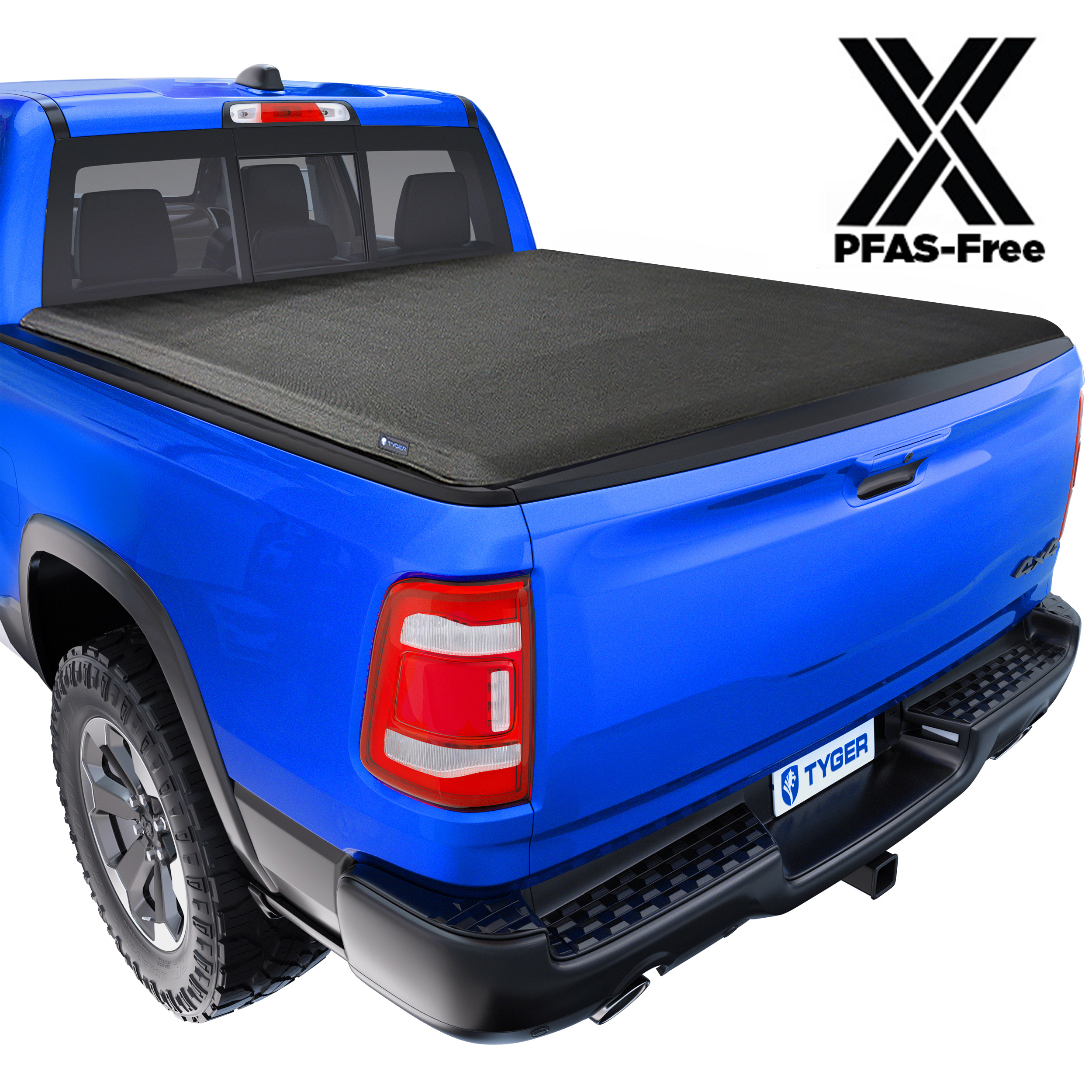TYGER T1X Soft Roll-Up in Fabric fit 2019-2026 Ram 1500 (Not Fit 19-24 Classic) | 5'7" Bed