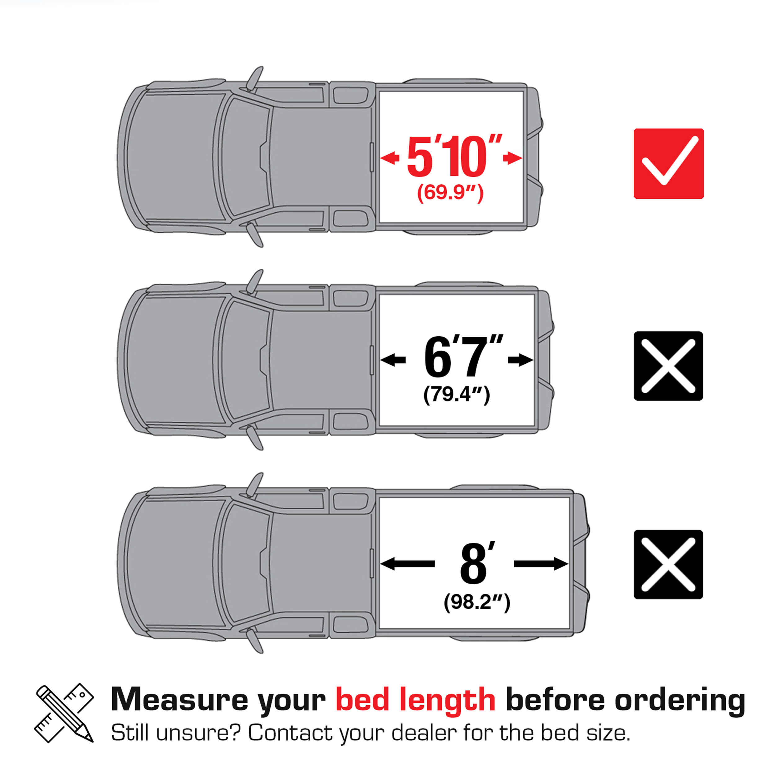 TYGER T2 Low Profile Soft Roll-up fit 19-25 Silverado/Sierra 1500 New Body | 5'10