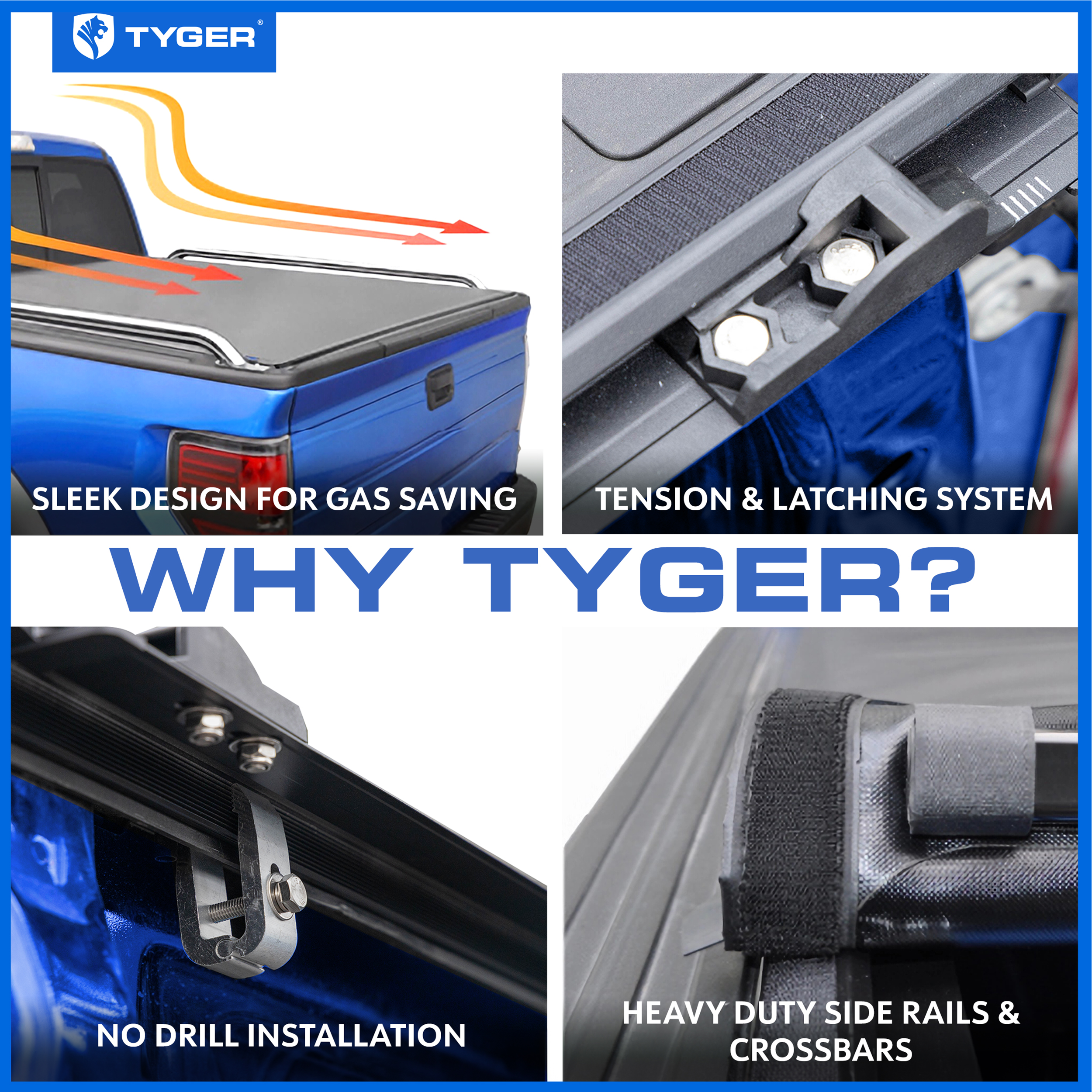 TYGER T2 Low Profile Soft Roll-up fit 2019-2025 Ram 1500 New Body (Not Fit 19-25 Classic) | 5'7