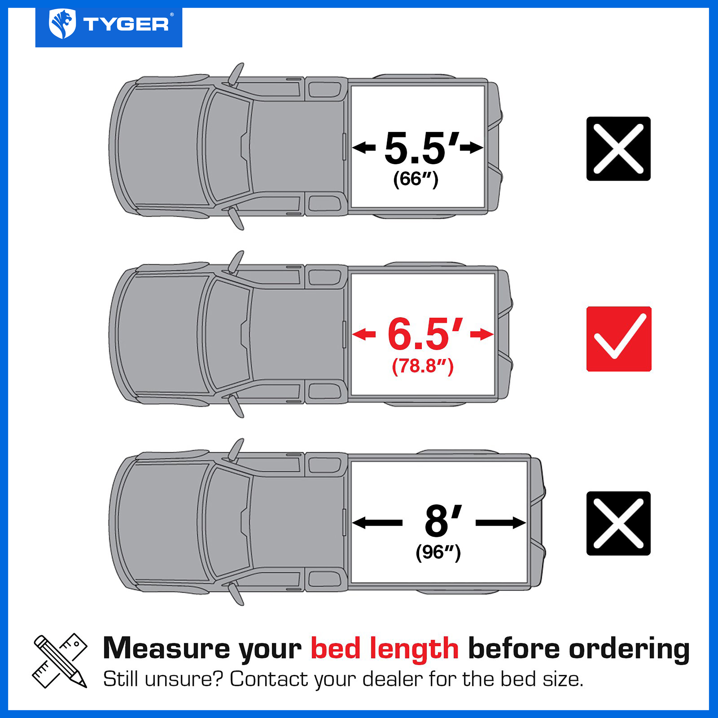 TYGER T2 Low Profile Soft Roll-up fit 2015-2024 Ford F-150 | 6.5' Bed
