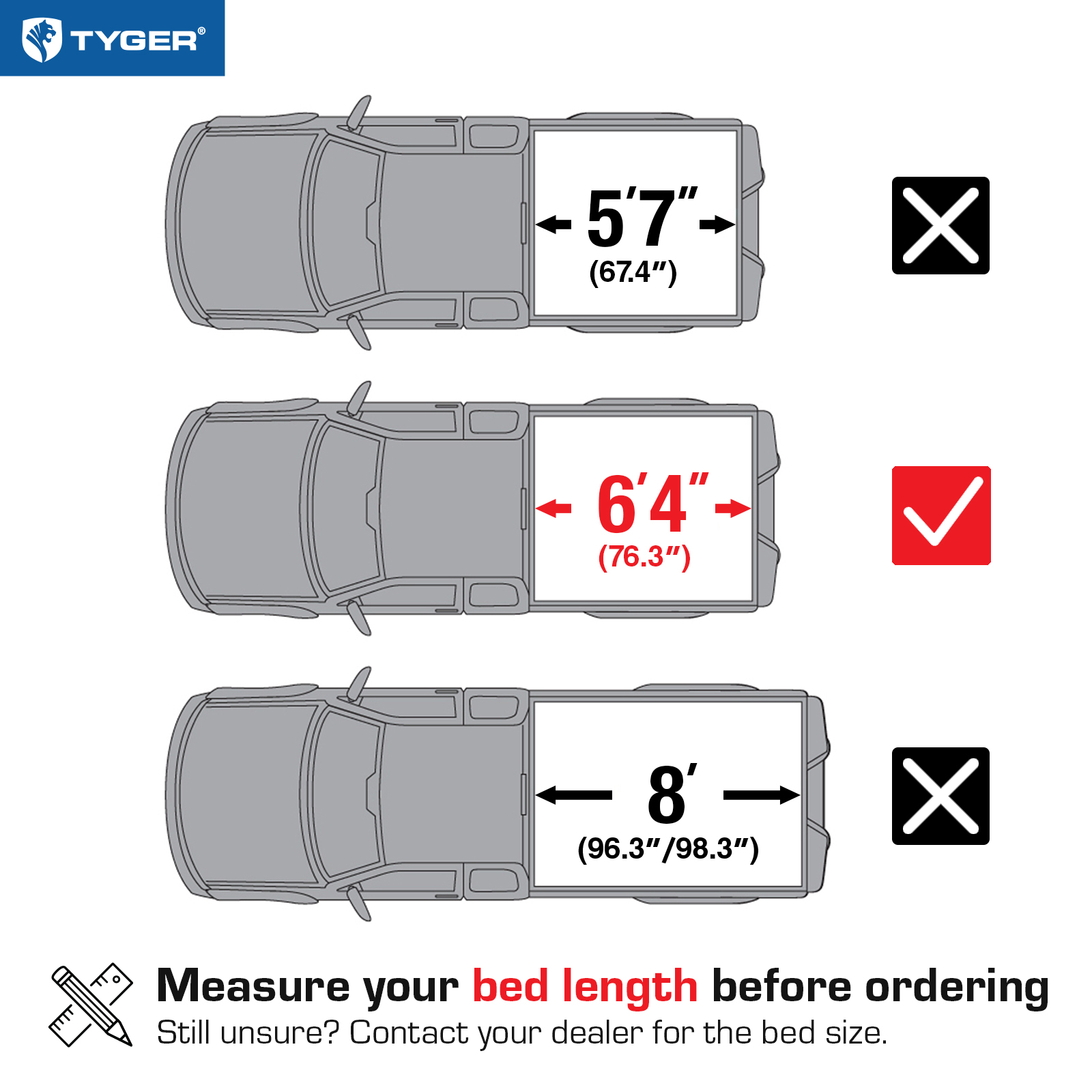 TYGER T3 Soft Tri-fold fit 02-18 Ram 1500; 03-24 2500/3500; 19-24 Classic | 6'4