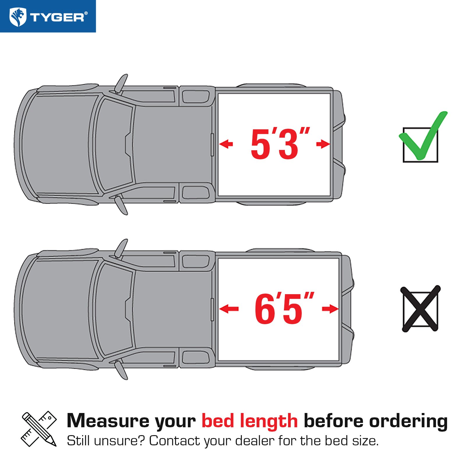 TYGER T3 Soft Tri-fold fit 2005-2011 Dodge Dakota; 2006-2008 Mitsubishi Raider | 5'5
