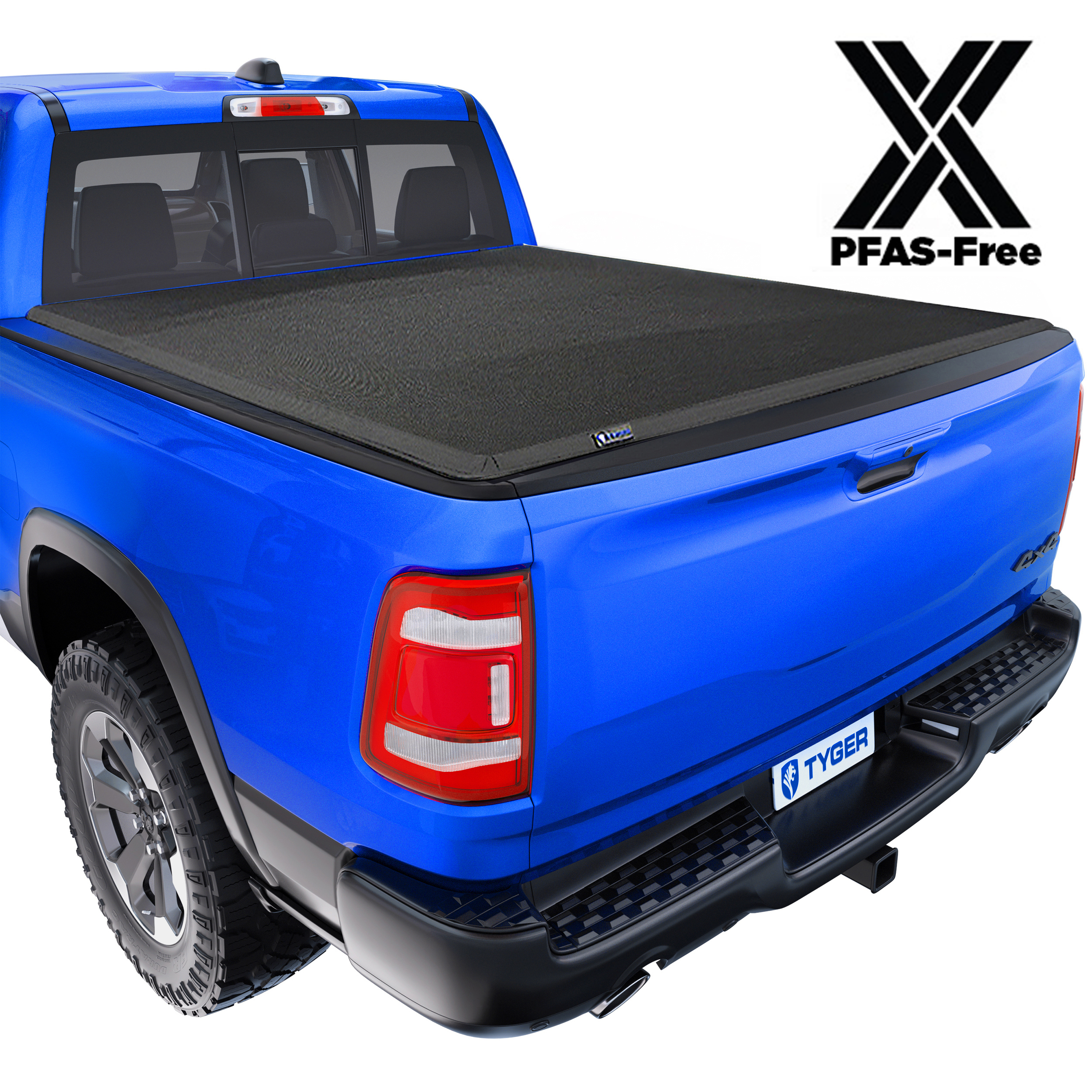 TYGER T3X Soft Tri-Fold in Fabric fit 2009-2018 Dodge Ram 1500; 2019-2024 Classic | 5'7" Bed