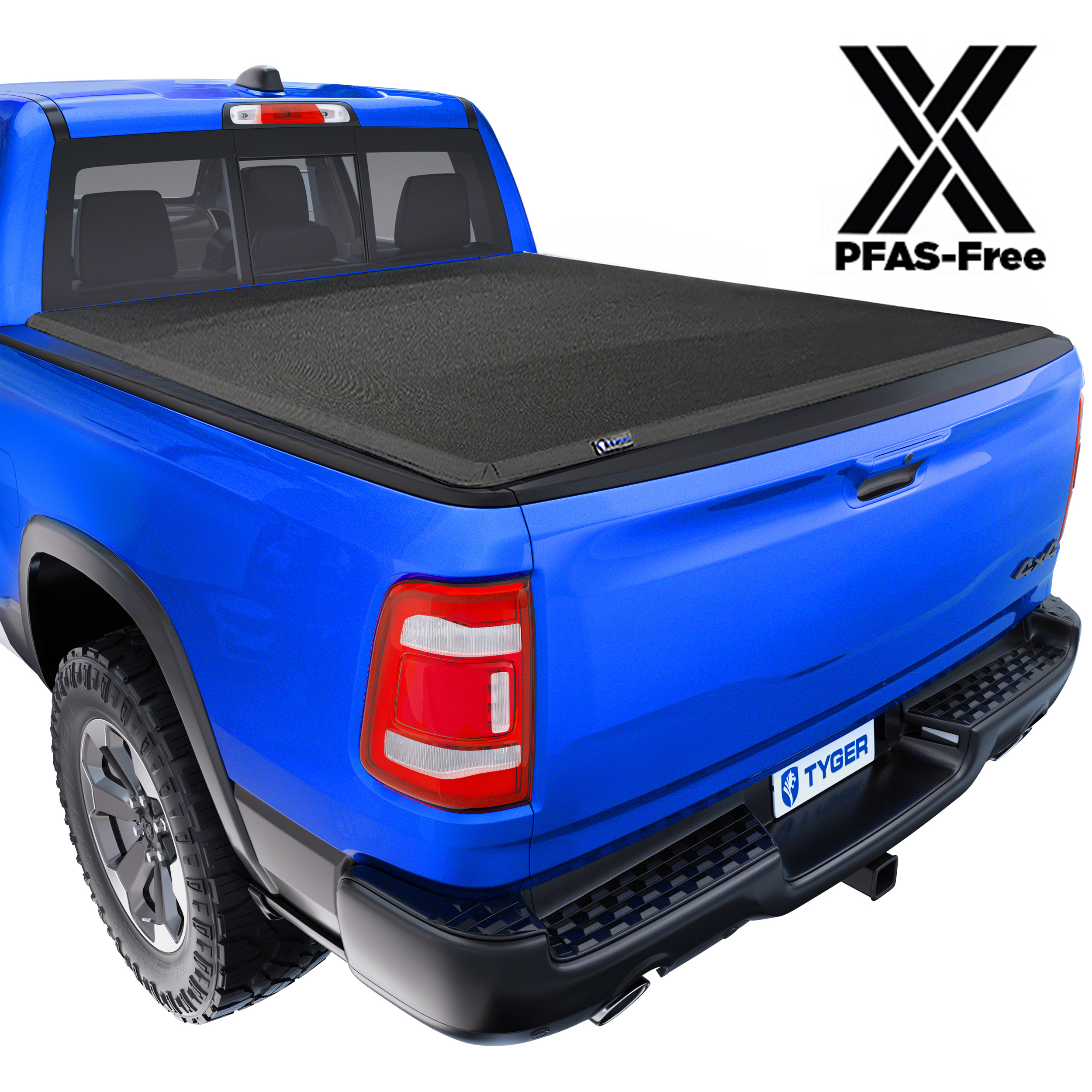 TYGER T3X Soft Tri-Fold in Fabric fit 2019-2026 Ram 1500 (Not Fit 19-24 Classic) | 6'4" Bed