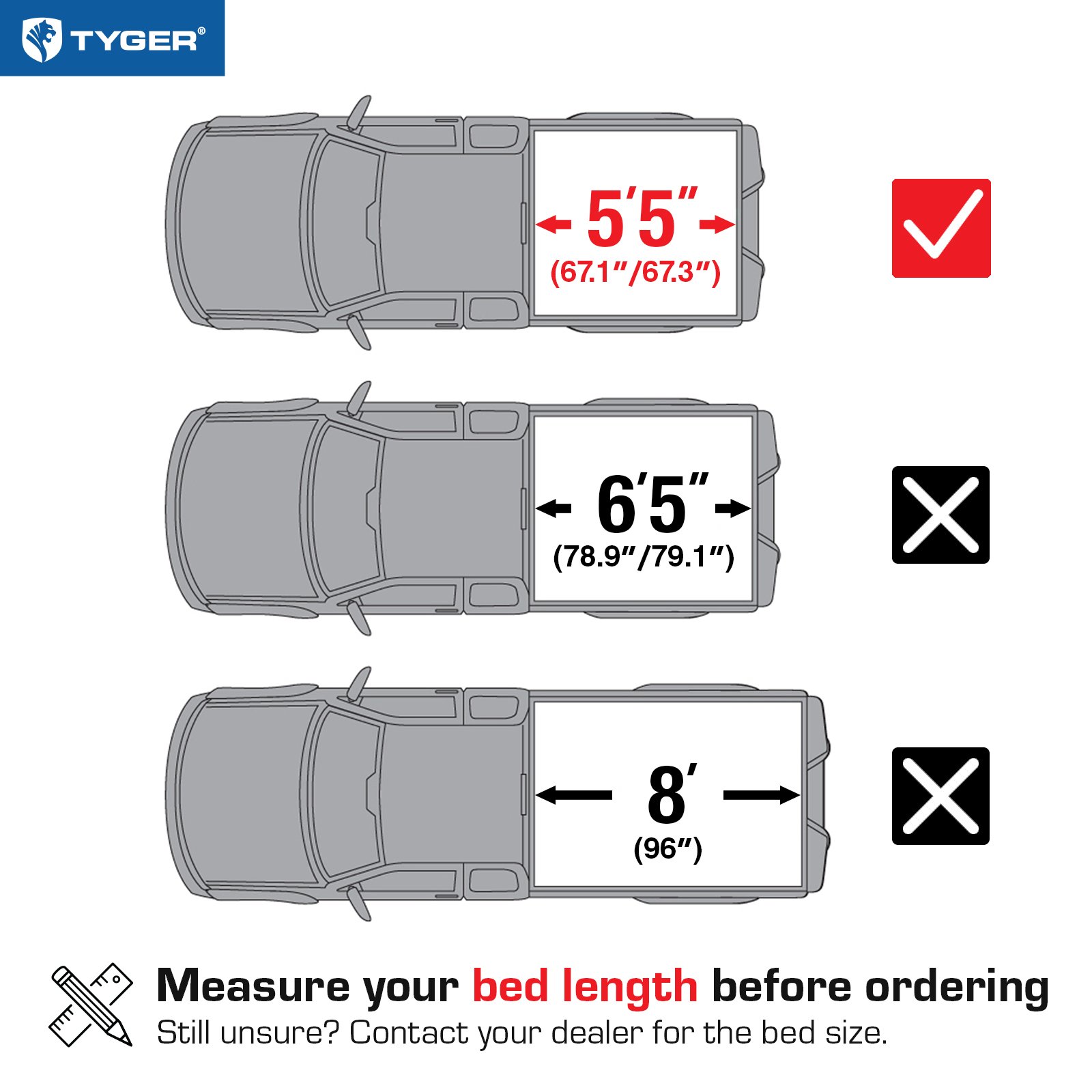 TYGER T3 Soft Tri-fold fit 2004-2015 Nissan Titan | 5.5' Bed