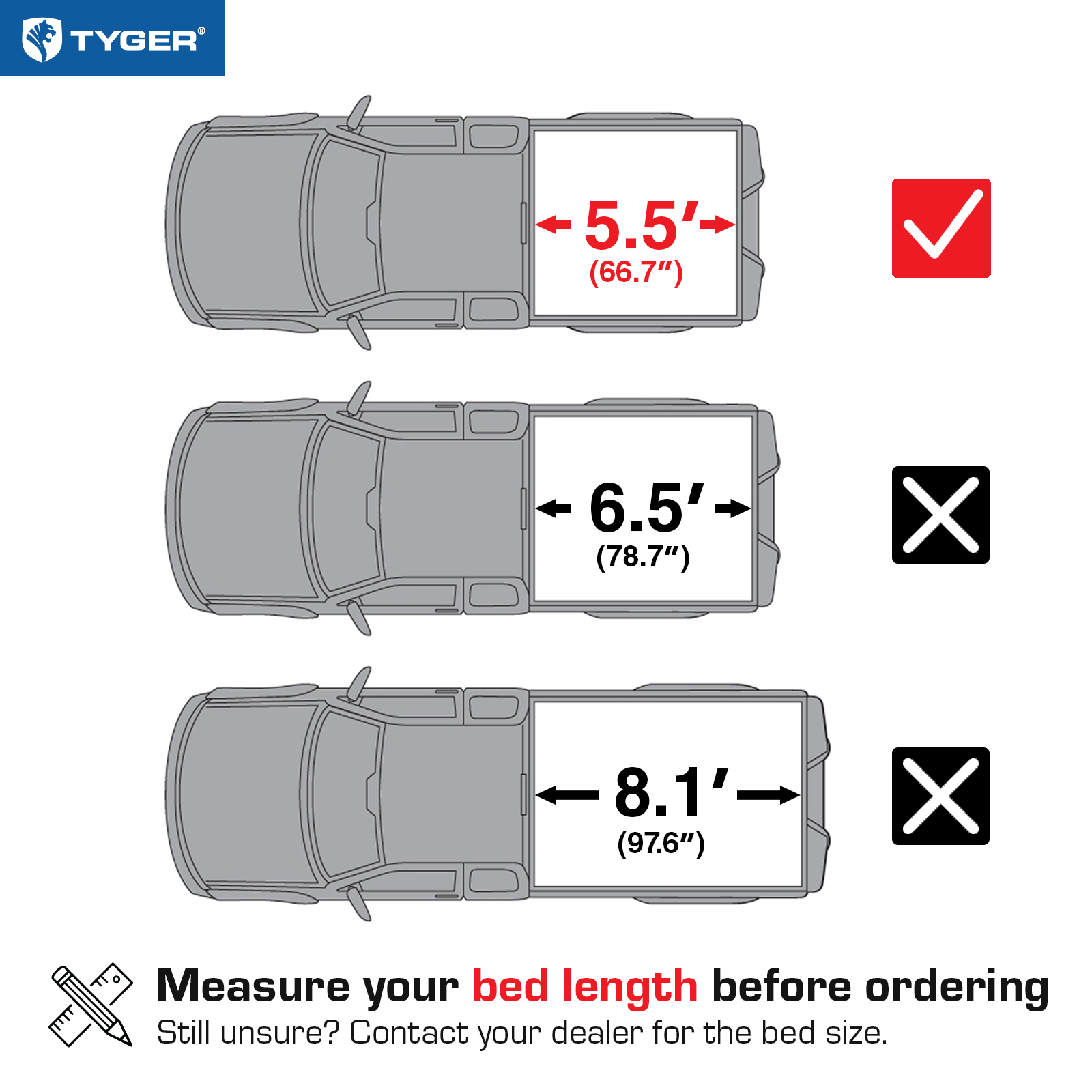 TYGER T3X Soft Tri-Fold in Fabric fit 2022-2026 Toyota Tundra | 5.5' Bed