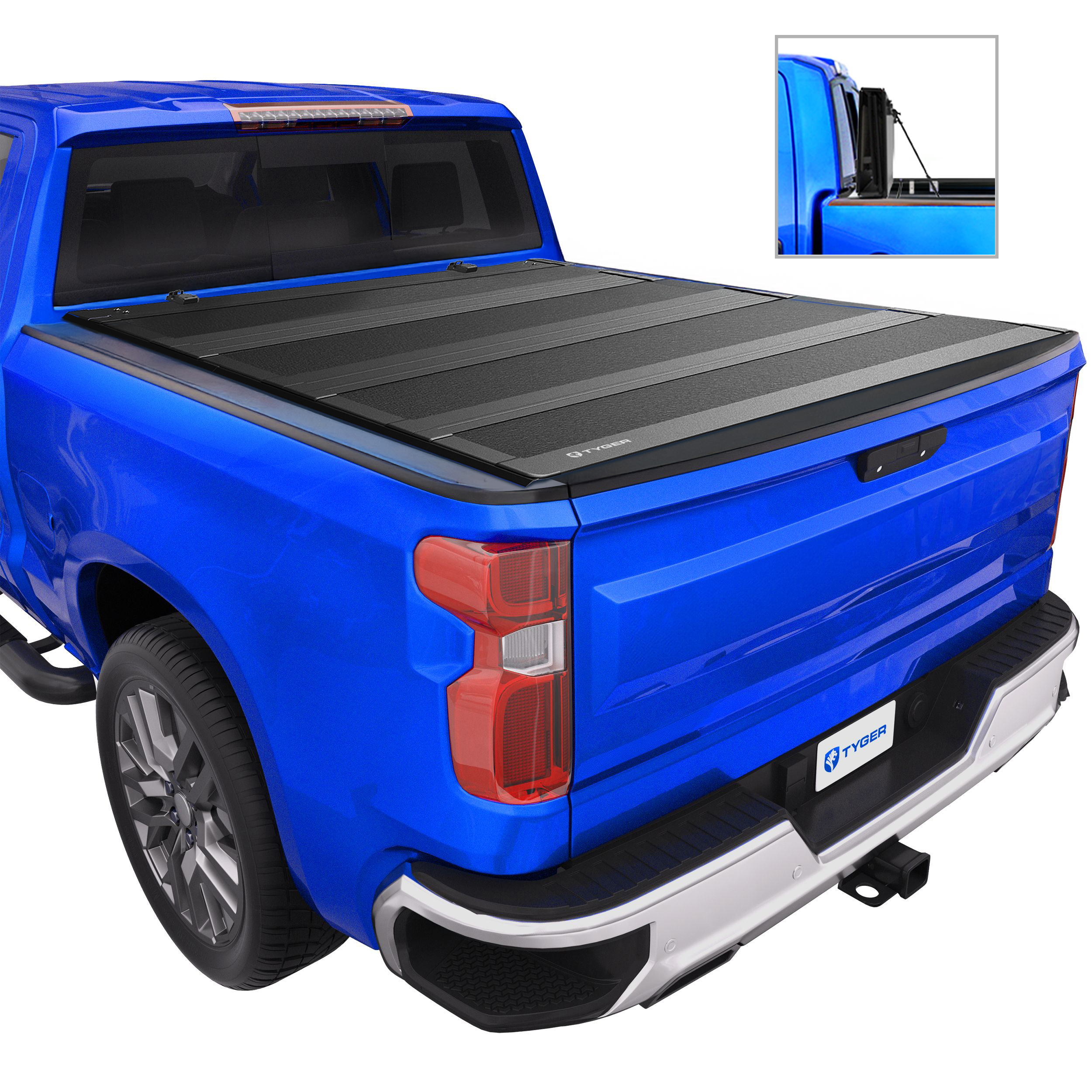 TYGER T4 Low Profile Flexfold Hard Quad-Fold fit 20-25 Silverado Sierra 2500 3500 HD | 6'10" Bed
