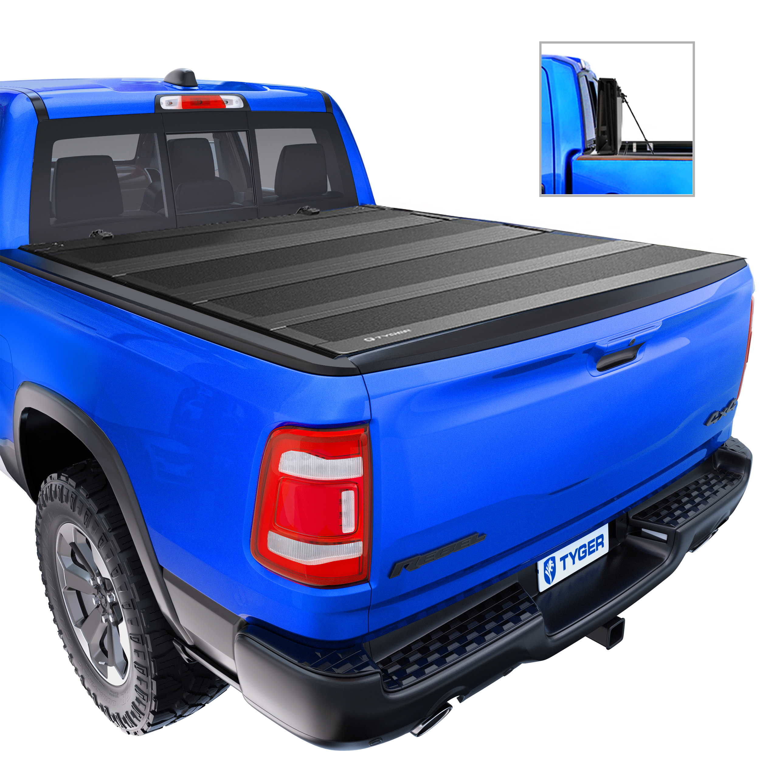 TYGER T4 Flip-Up Low Profile Hard Alloy Four-Fold fit 09-18 Ram 1500; 19-25 Classic | 5'7" Bed