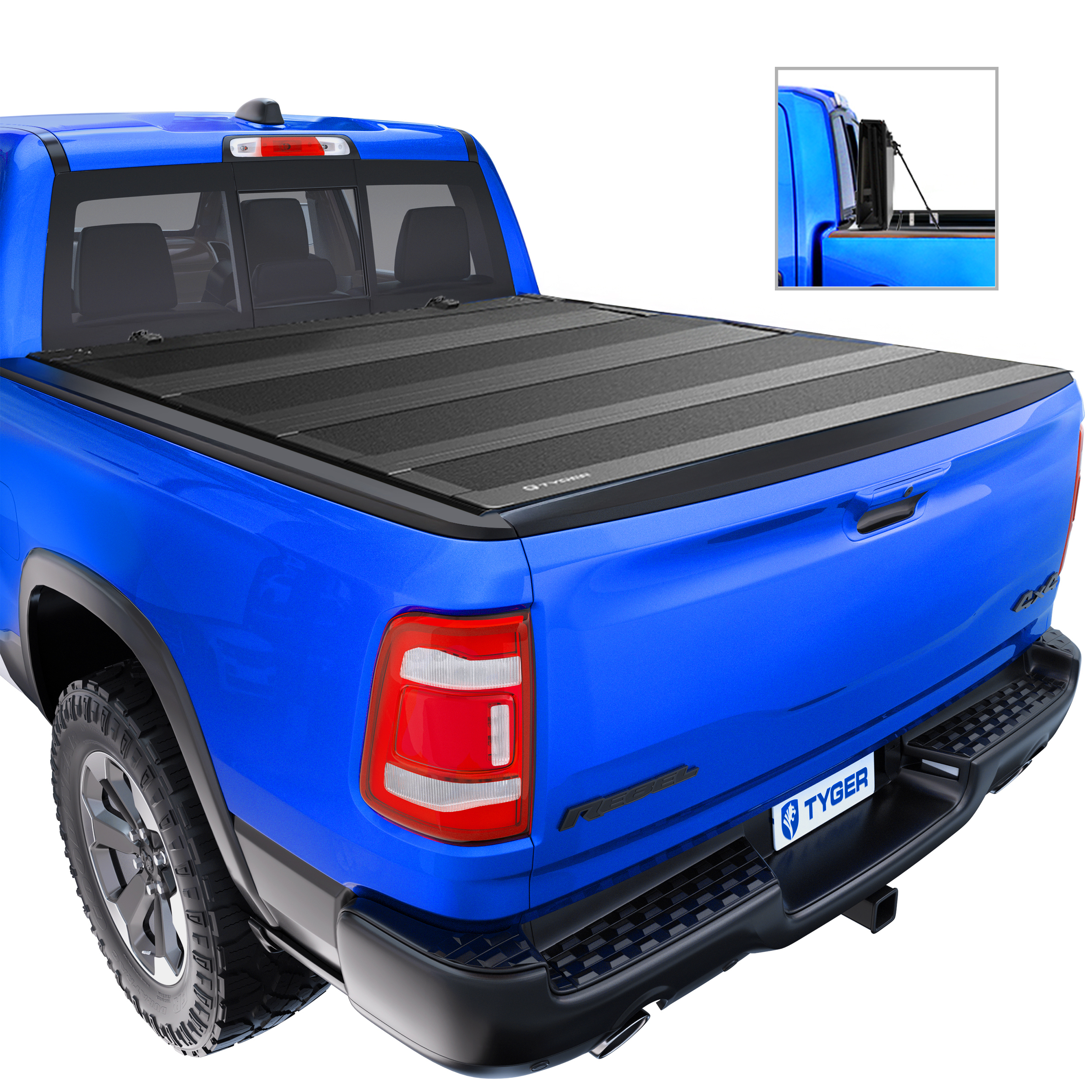 TYGER T4 Low Profile Flip-Up Hard Alloy Four-Fold fit 19-25 Ram 1500 New Body | 6'4" Bed