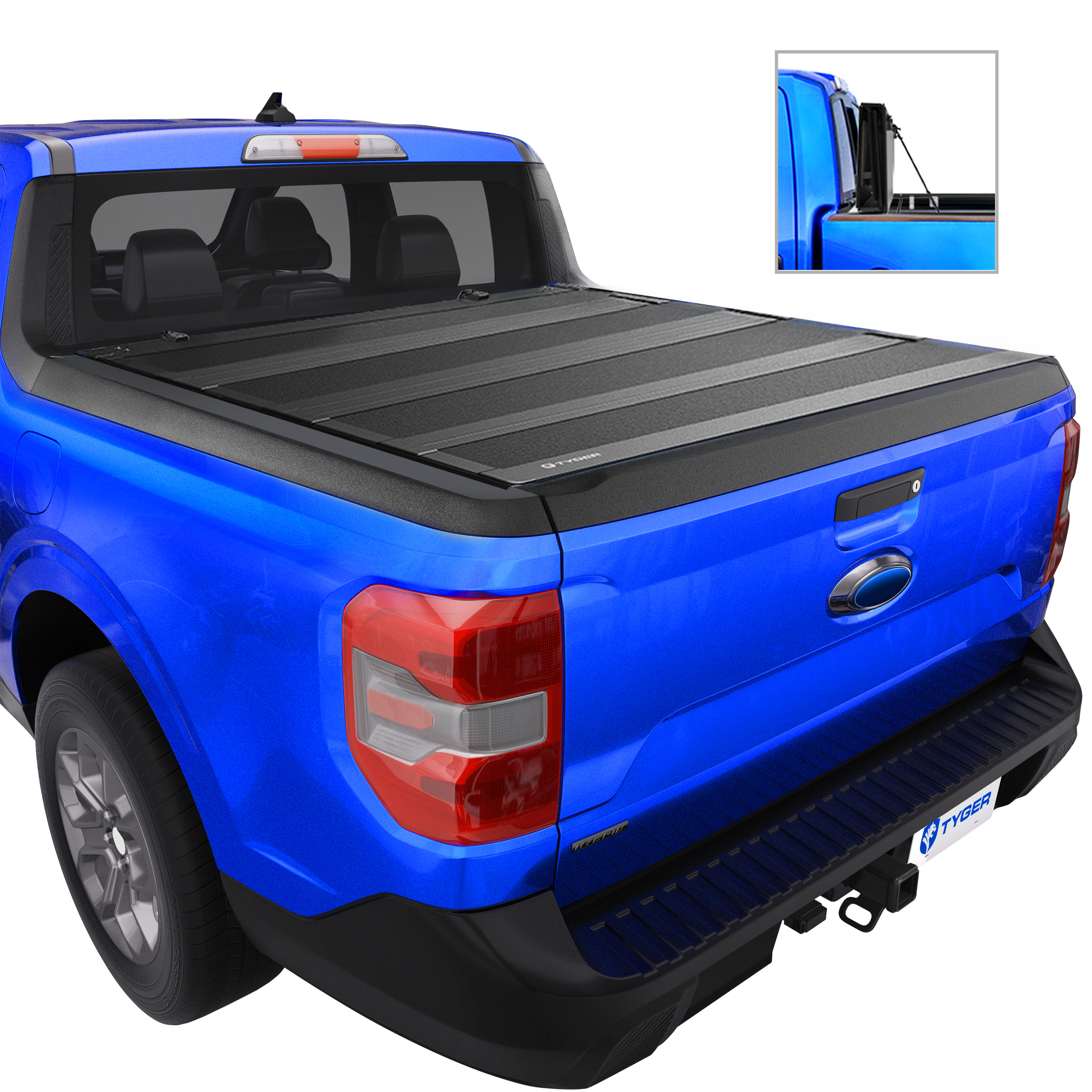 TYGER T4 Flip-Up Low Profile Hard Alloy Four-Fold fit 2022-2025 Ford Maverick | 4.5' Bed