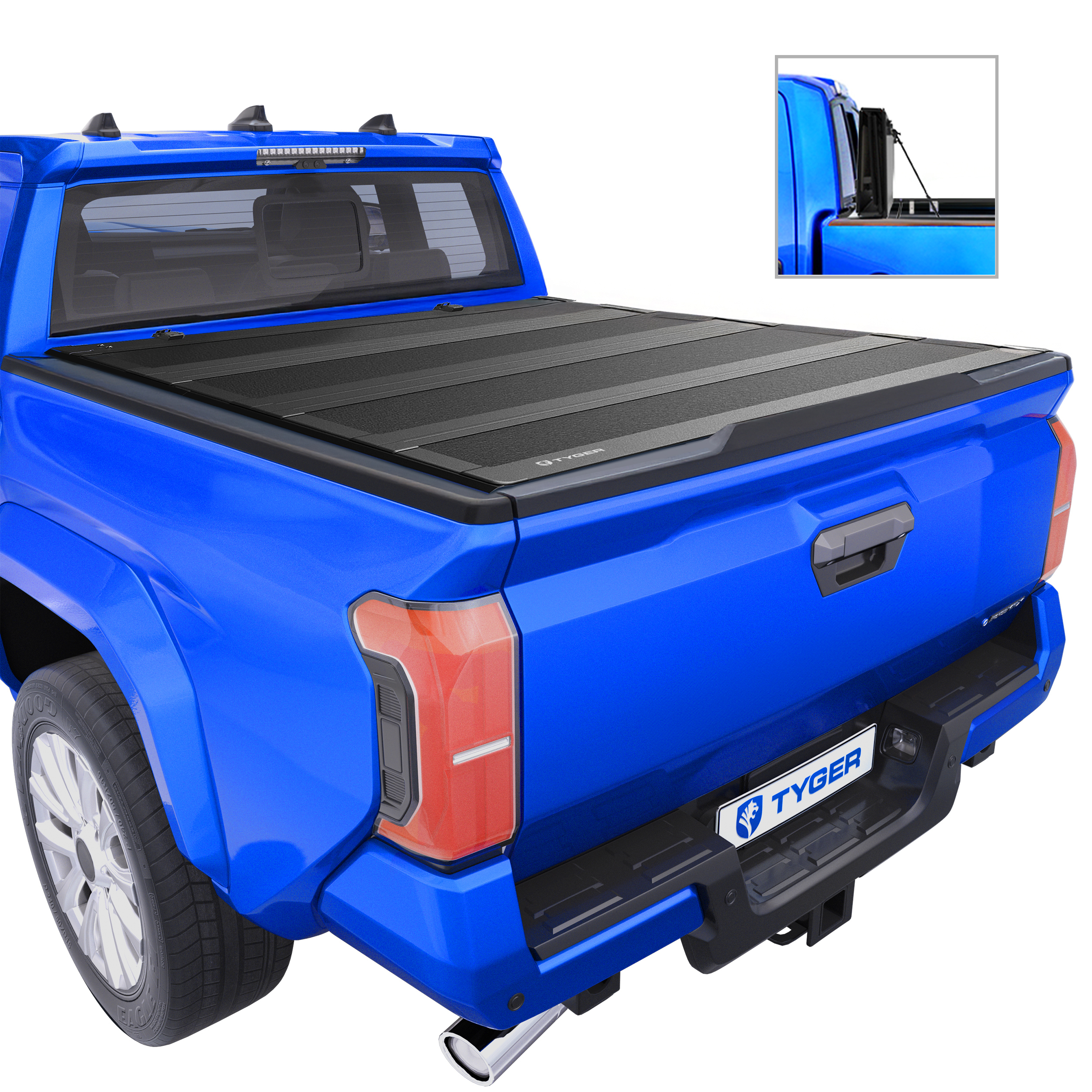 TYGER T4 Flip-Up Low Profile Hard Alloy Four-Fold fit 2024-2025 Toyota Tacoma | 5' Bed