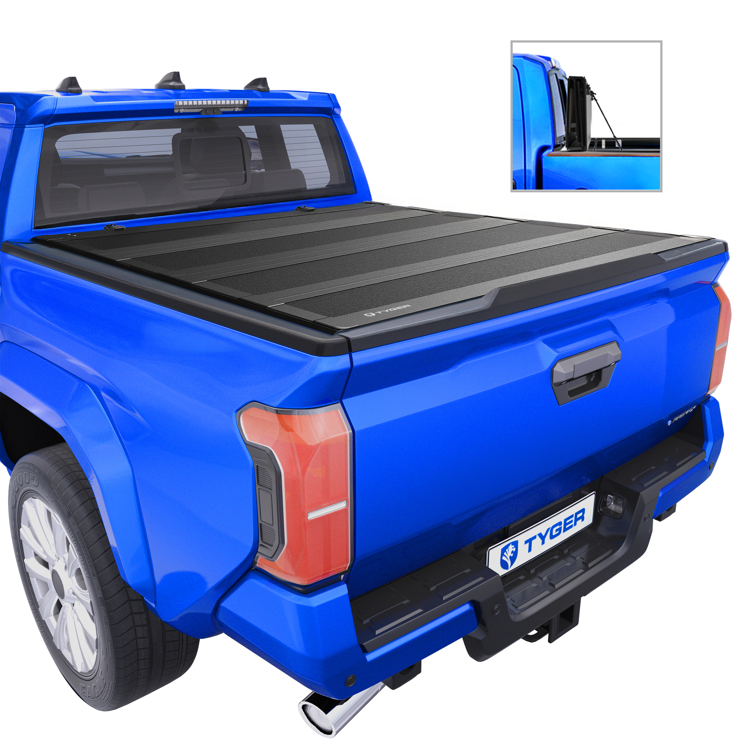 TYGER T4 Flip-Up Low Profile Hard Alloy Four-Fold fit 2024-2025 Toyota Tacoma | 6' Bed