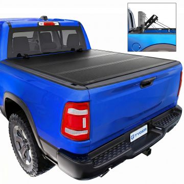 TYGER T9 Flip-Up Low Profile Hard Alloy Tri-Fold fit 19-26 Ram 1500 | 5'7" Bed