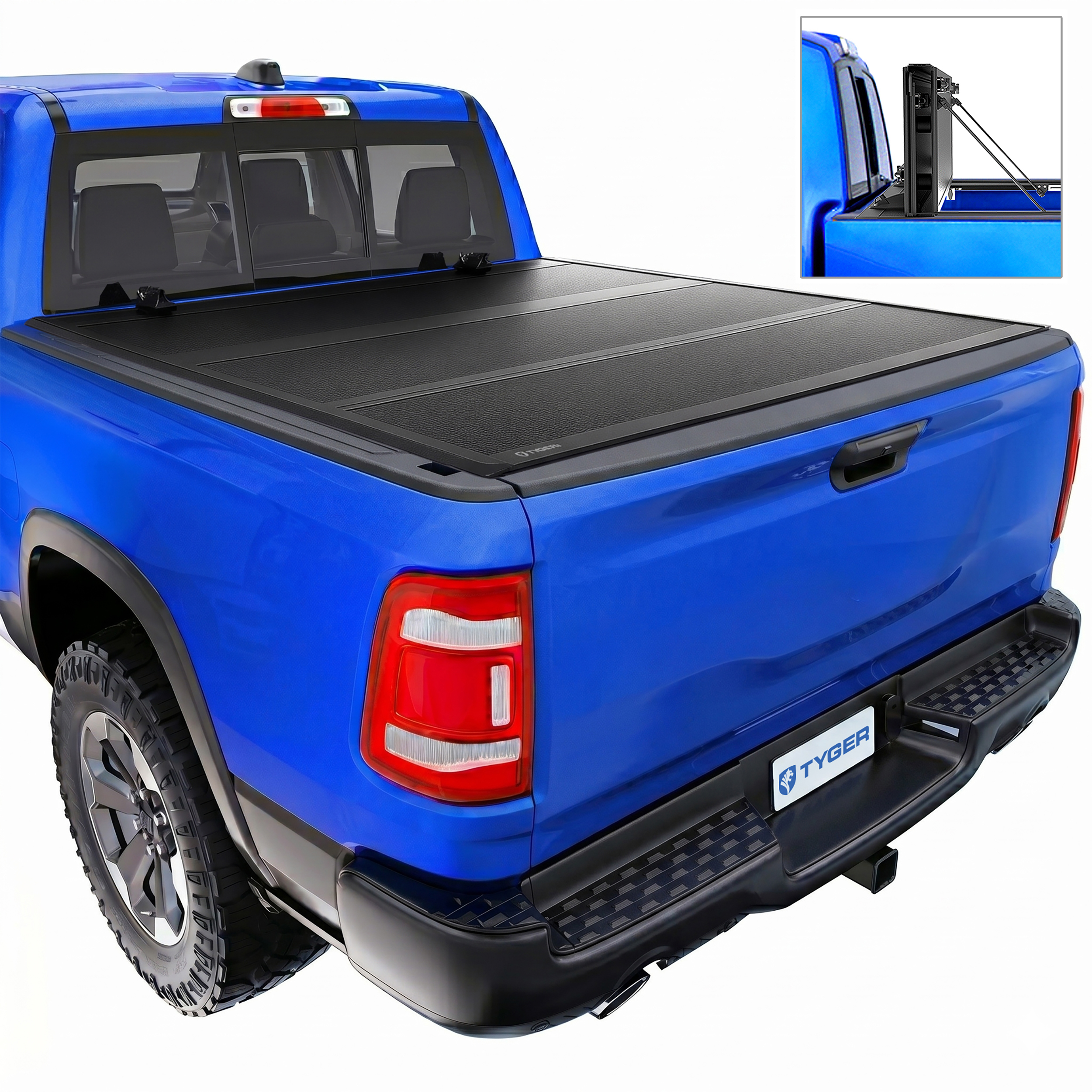 TYGER T9 Flip-Up Low Profile Hard Alloy Tri-Fold fit 19-26 Ram 1500 | 6'4" Bed