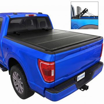 TYGER T9 Flip-Up Low Profile Hard Alloy Tri-Fold fit 2004-2014 Ford F-150 | 5.5' Bed