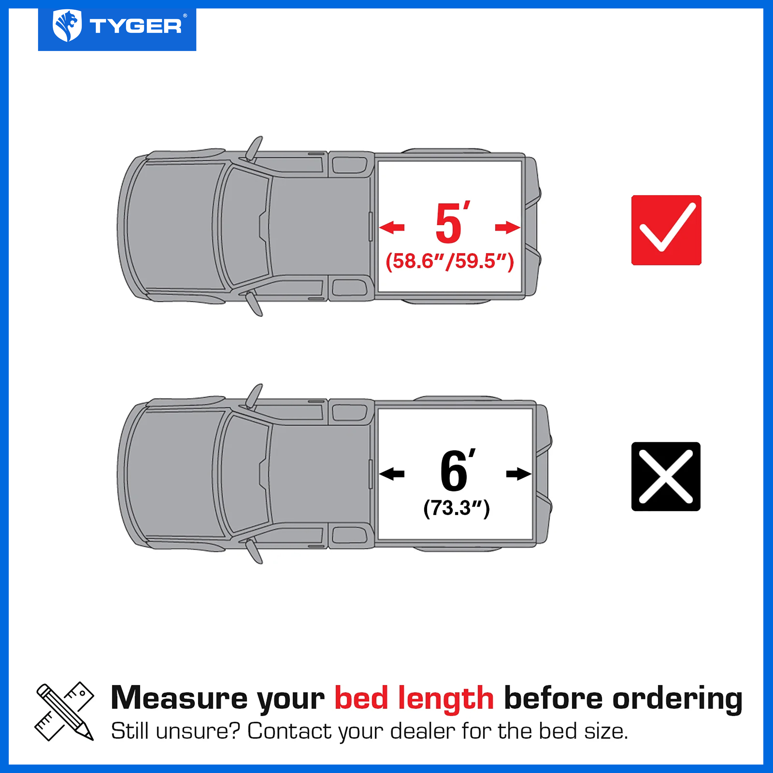 TYGER T9 Flip-Up Low Profile Hard Alloy Tri-Fold fit 2022-2026 Nissan Frontier | 5' Bed