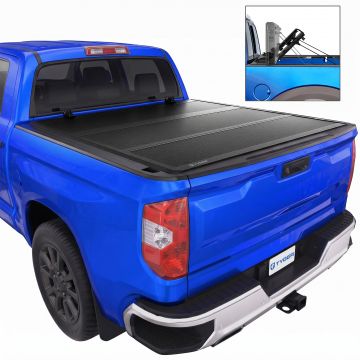 TYGER T9 Flip-Up Low Profile Hard Alloy Tri-Fold fit 2014-2021 Toyota Tundra | 5.5' Bed