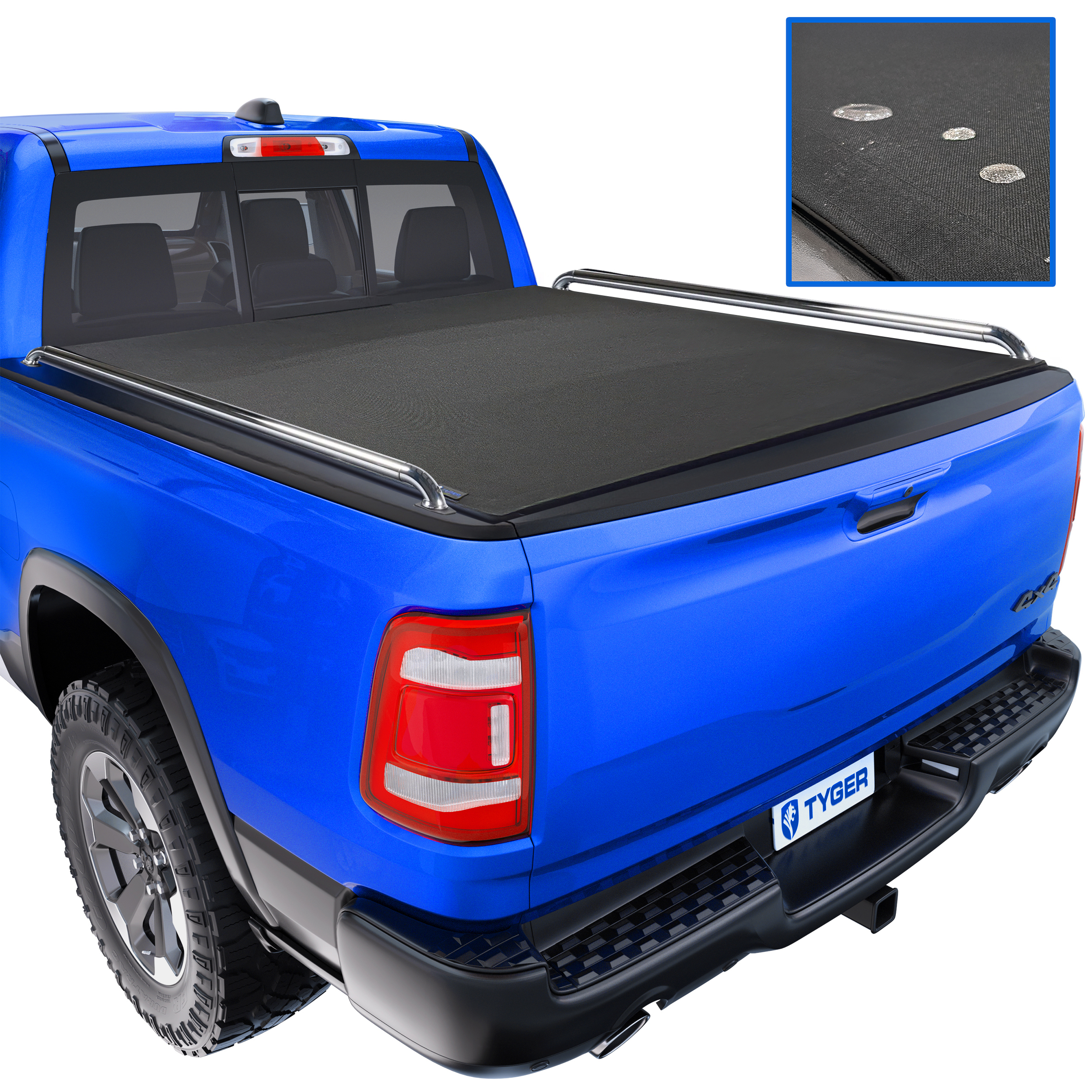 TYGER T2X Low Profile Soft Roll-up in Fabric fit 19-25 Ram 1500 New Body | 5'7" Bed