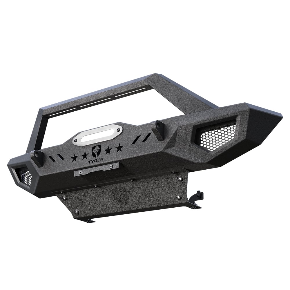 TYGER FURY Front Bumper Fit 07-18 Wrangler JK; 18-23 JL; 20-23 Gladiator Textured Black TG-BP6J80068