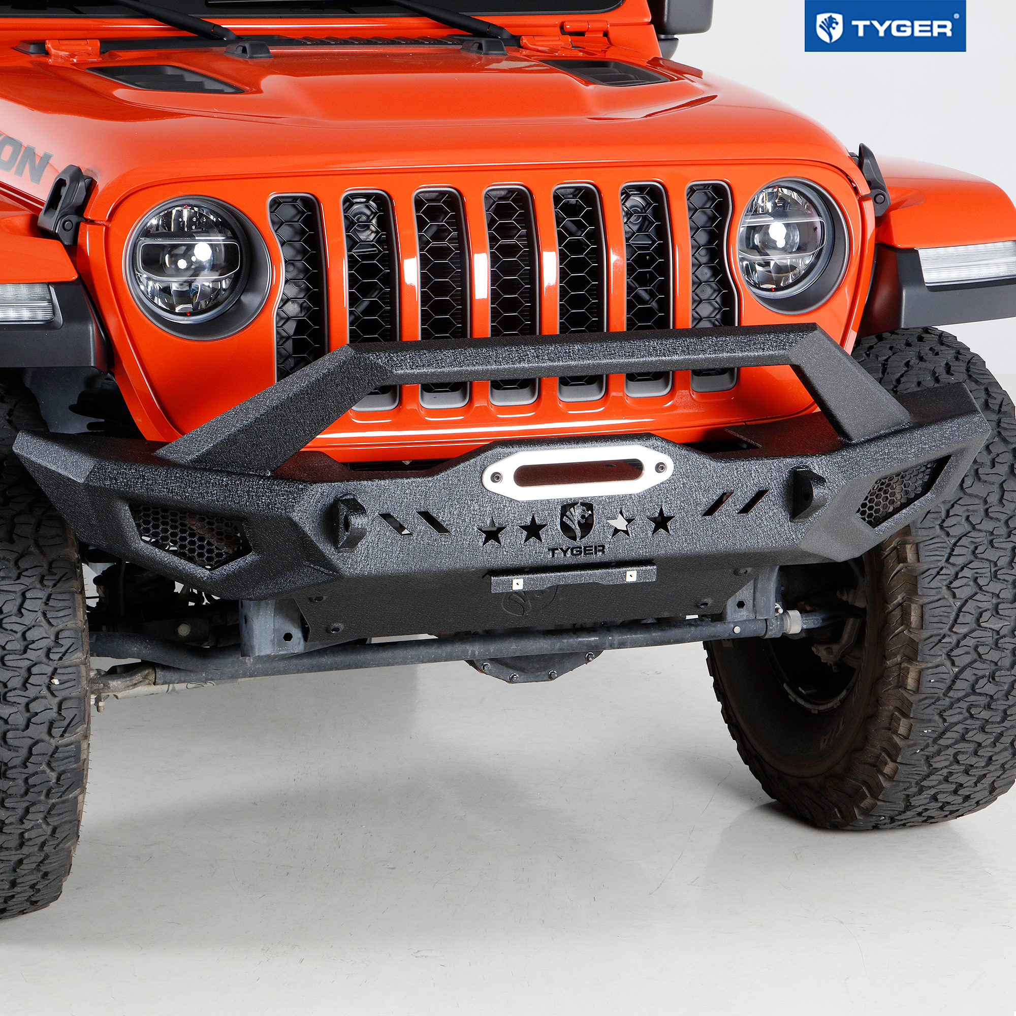 TYGER FURY Front Bumper Fit 07-18 Wrangler JK; 18-23 JL; 20-23 Gladiator  Textured