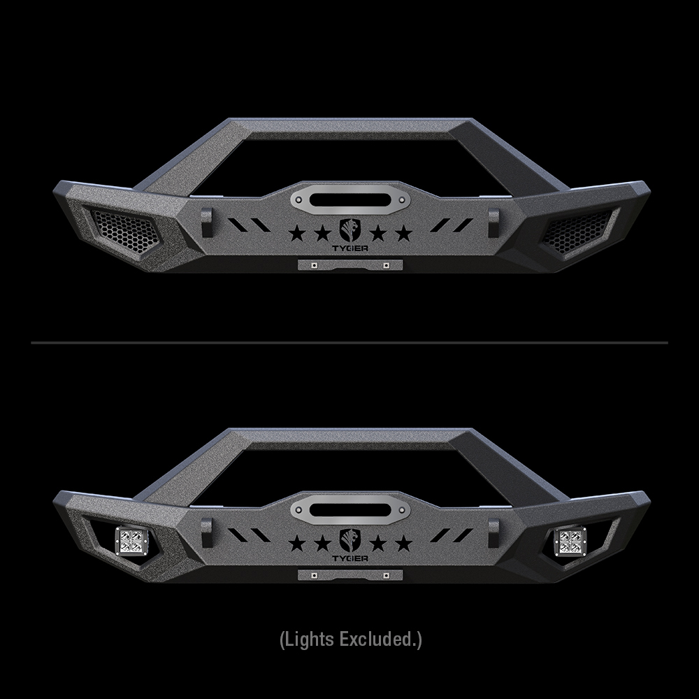 TYGER FURY Front Bumper Fit 1987-2006 Wrangler TJ/YJ | Textured Black TG-BP6J85368