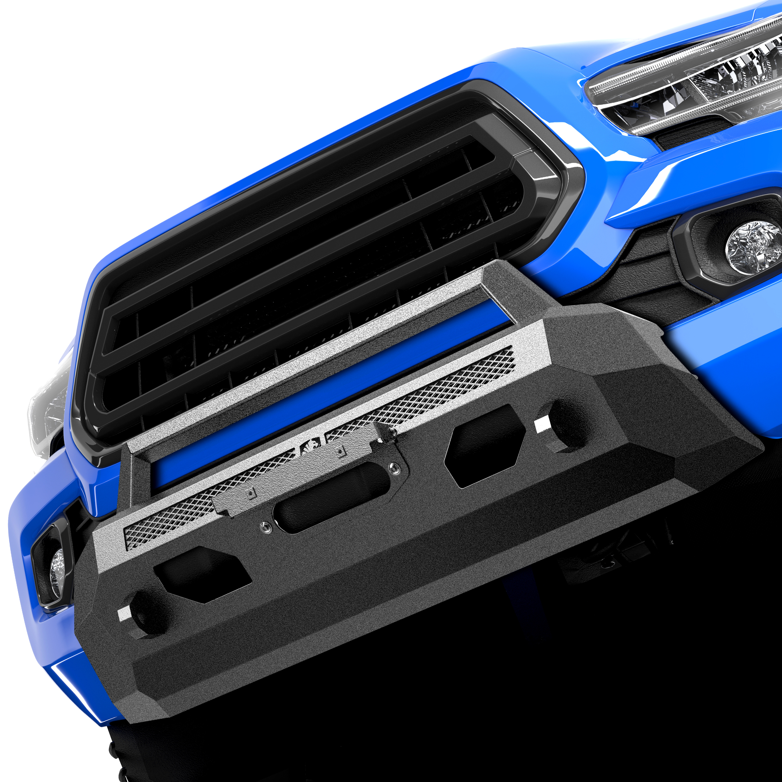 TYGER FURY Center Bumper Guard Fit 2016-2023 Toyota Tacoma | Textured Black TG-BP7T20567