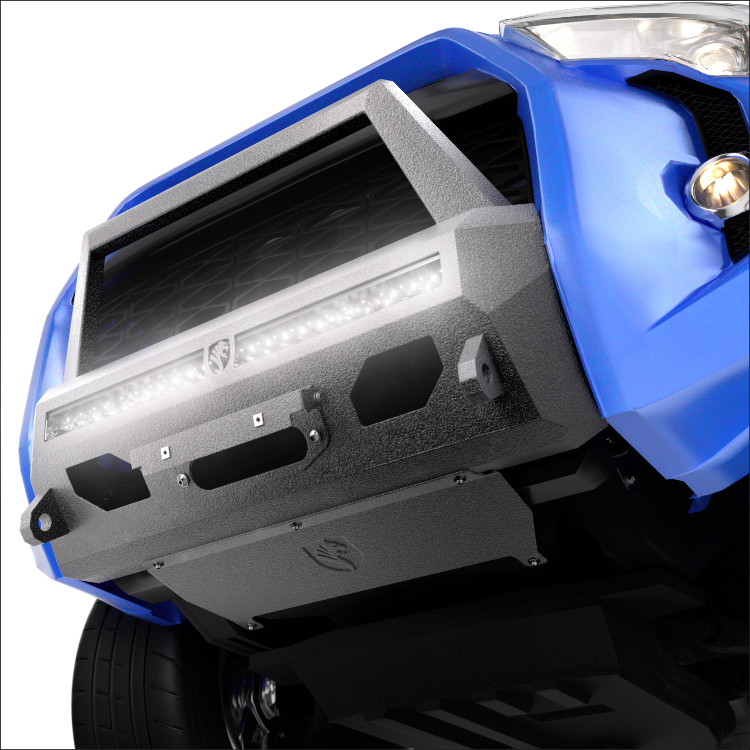 TYGER FURY Center Bumper Guard with Light Fit 2014-2024 Toyota 4Runner | Textured Black TG-BP7T32428