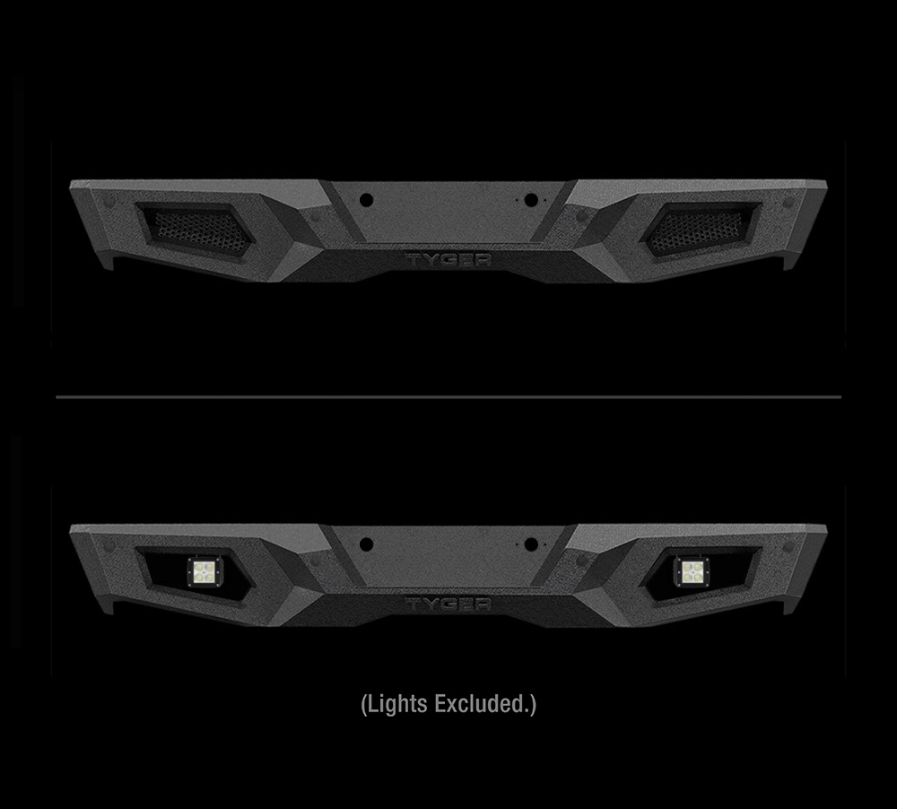TYGER FURY Rear Bumper Fit 2014-2018 Silverado/Sierra 1500 | Textured Black TG-BP9C80498