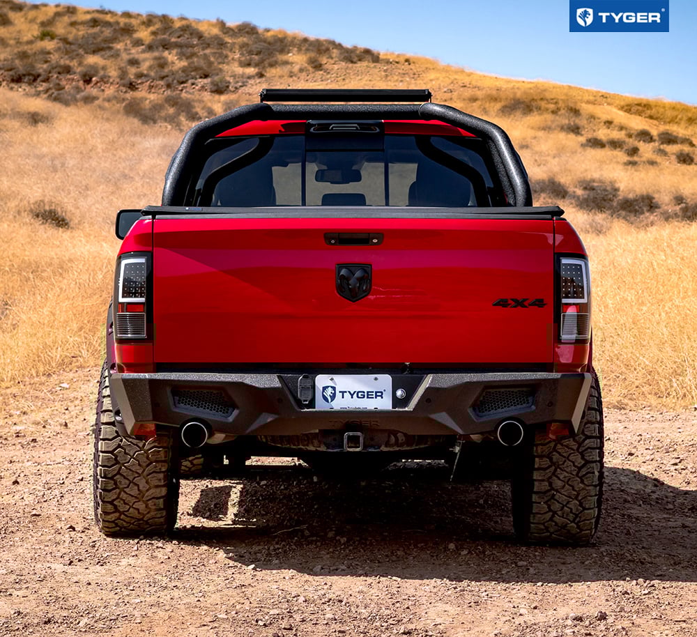 TYGER FURY Rear Bumper Fit 2009-2018 Ram 1500; 2019-2024 Classic | Textured Black TG-BP9D80398