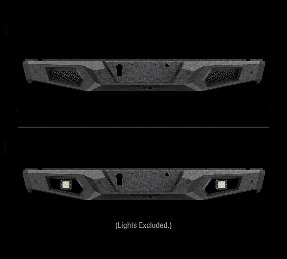 TYGER FURY Rear Bumper Fit 2015-2020 Ford F-150 | Textured Black TG-BP9F80298